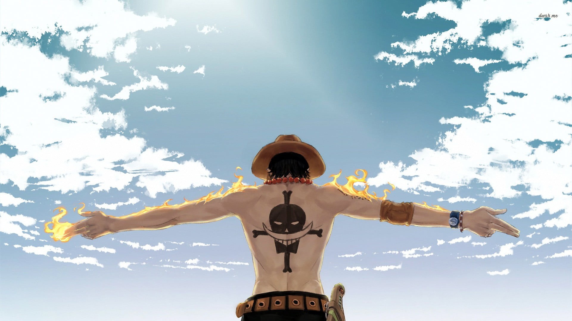 anime, arms outstretched, spirituality, famous Place, travel, tourist, blue, ace, freedom, people, d, one person, piece, low angle view, arms raised, human body part, HD Wallpaper
