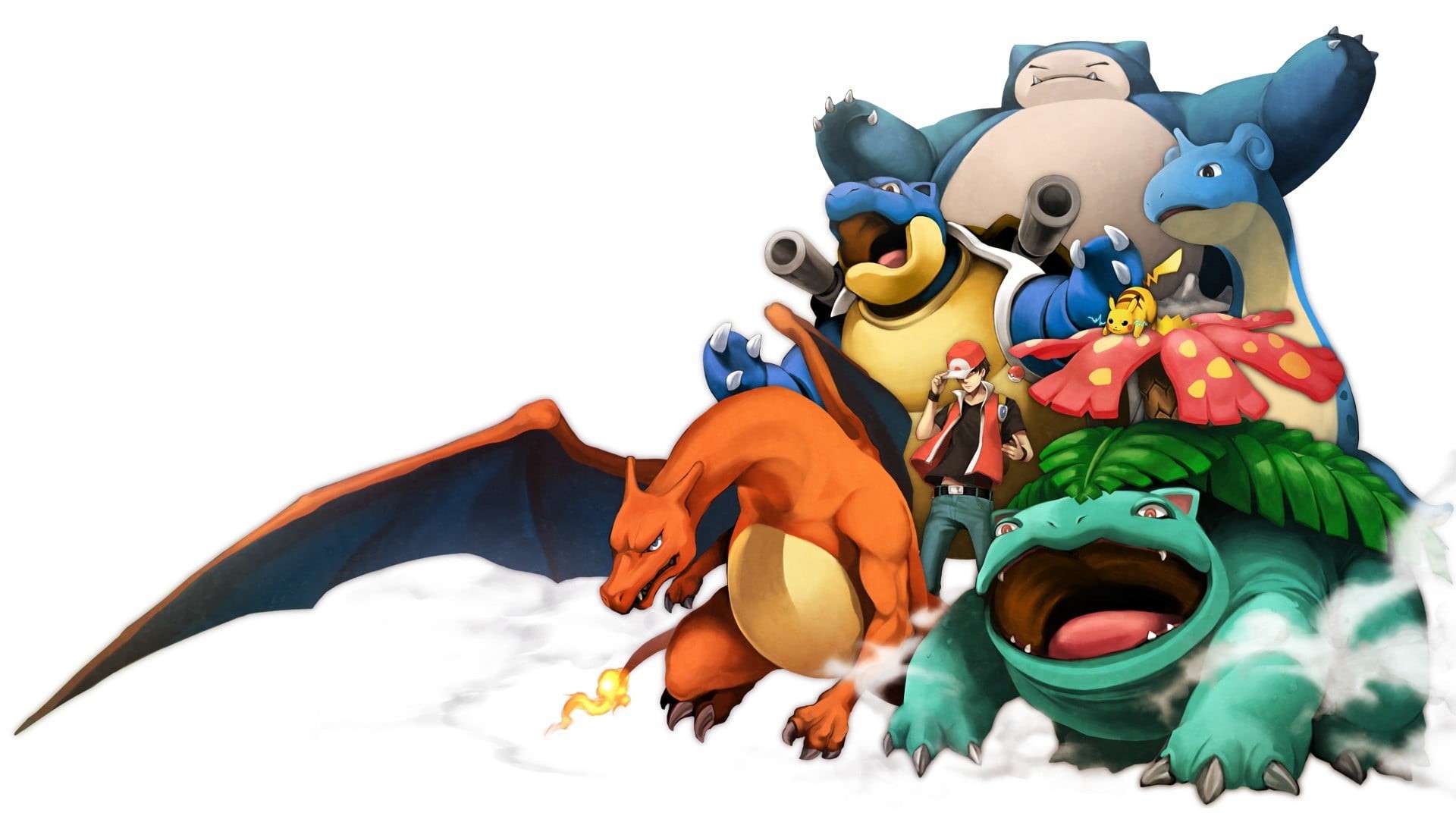 1080P, male likeness, art and craft, sky, nature, day, pokemon, multi colored, toy, Charizard, Venusaur, no people, Blastoise, studio shot, HD Wallpaper