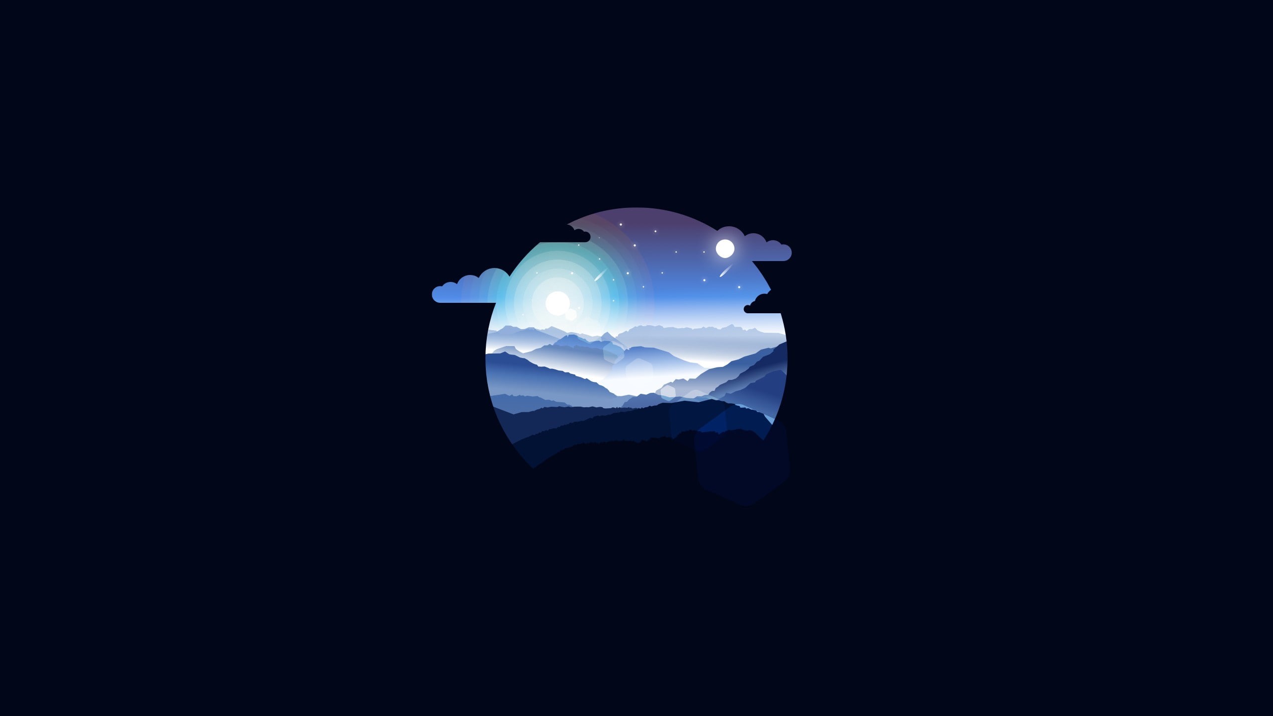 mountains, sphere, night, nature, landscape, single object, reflection, illuminated, blue, no people, transparent, copy space, vector, wealth, indoors, HD Wallpaper
