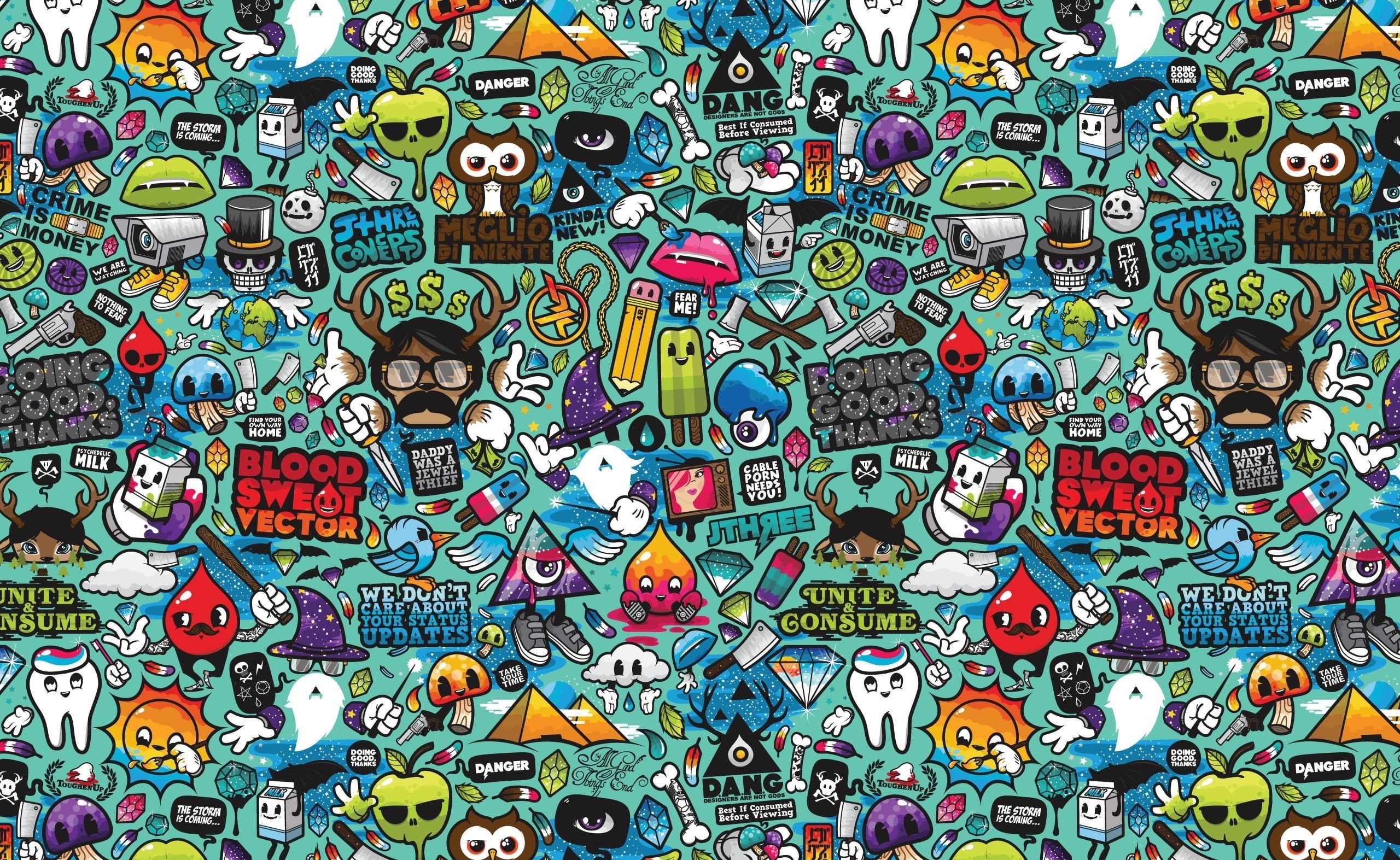 backgrounds, religion, assorted, creativity, no people, indoors, variation, pattern, Aero, human representation, color, art and craft, Comics, HD Wallpaper
