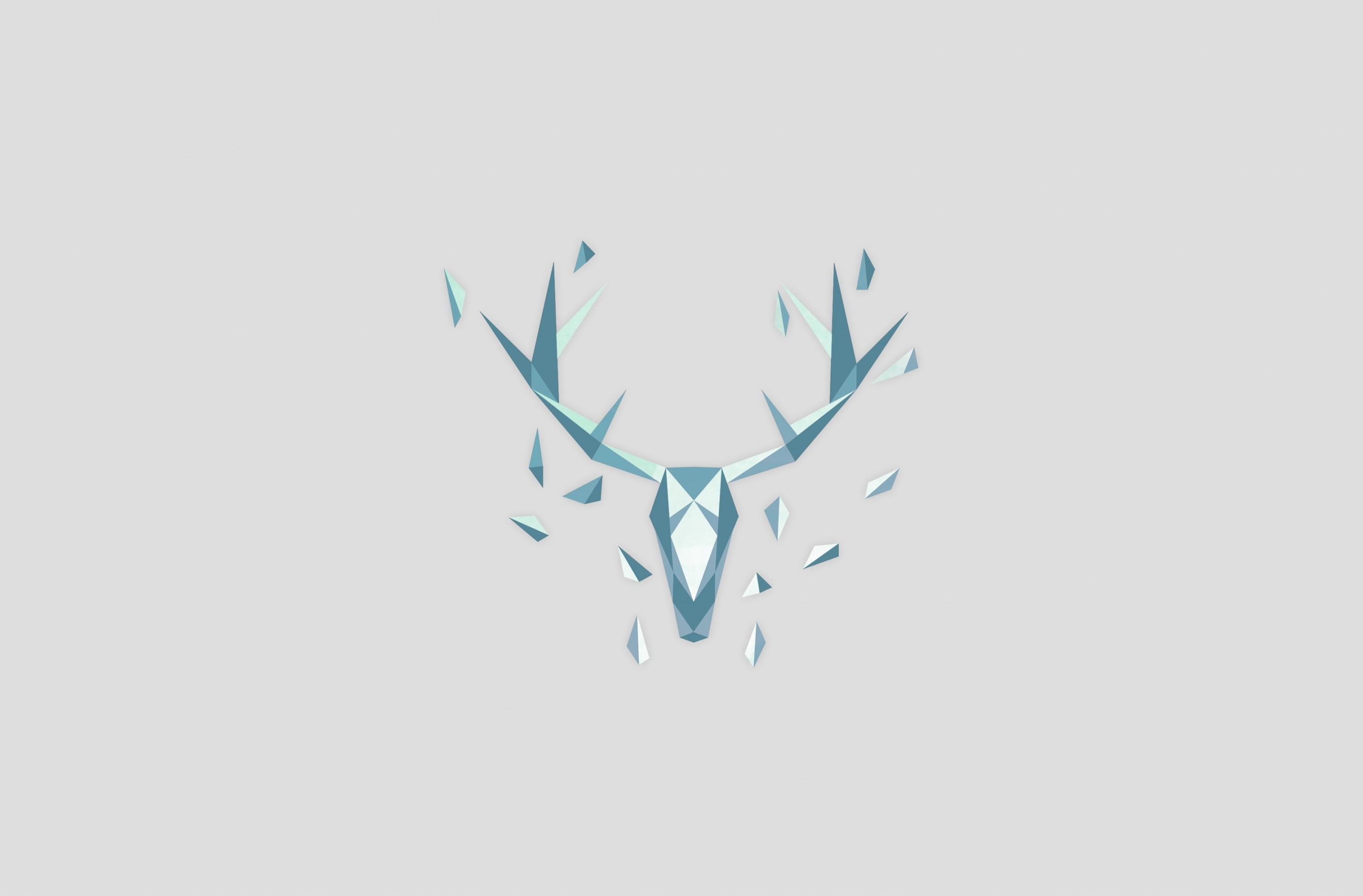 indoors, Aero, blue, geometrical, representation, deer, white color, art and craft, copy space, animal themes, triangles, nature, design, studio shot, HD Wallpaper