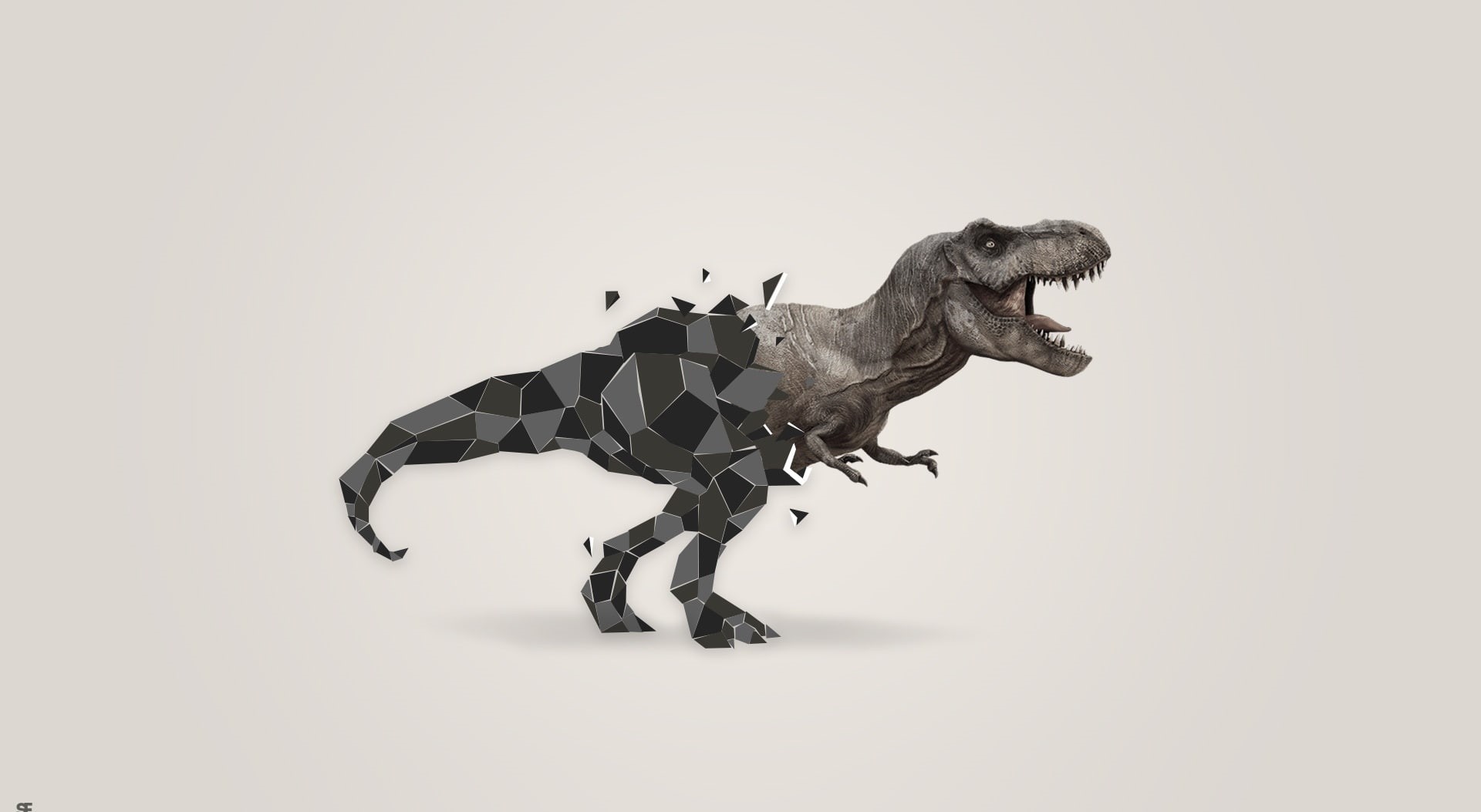 Polygon, extinct, 1080P, rex, vertebrate, Dinosaurs, one animal, mammal, Creative, animal wildlife, dinosaur, cut out, black, full length, side view, representation, HD Wallpaper
