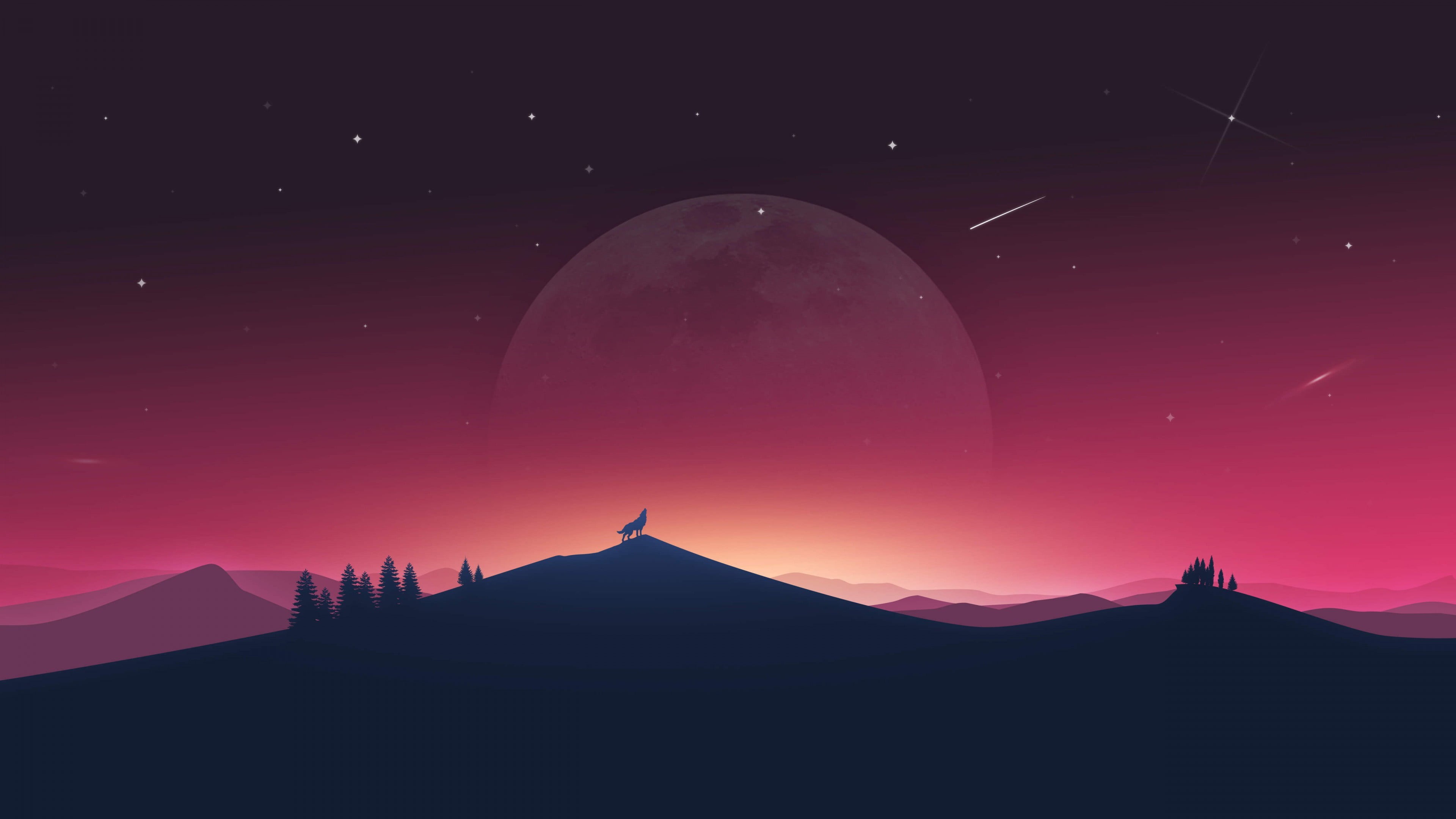 environment, hill, planet - Space, snow, tranquility, star - Space, space and astronomy, constellation, the moon, light - Natural Phenomenon, scenics, space, HD Wallpaper