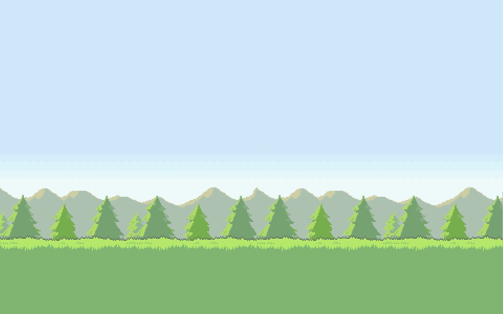 copy space, meadow, in a row, the sky, blue, springtime, tree, leaf, computer Graphic, land, rural Scene, growth, mountains, no people, grass, landscape, HD Wallpaper