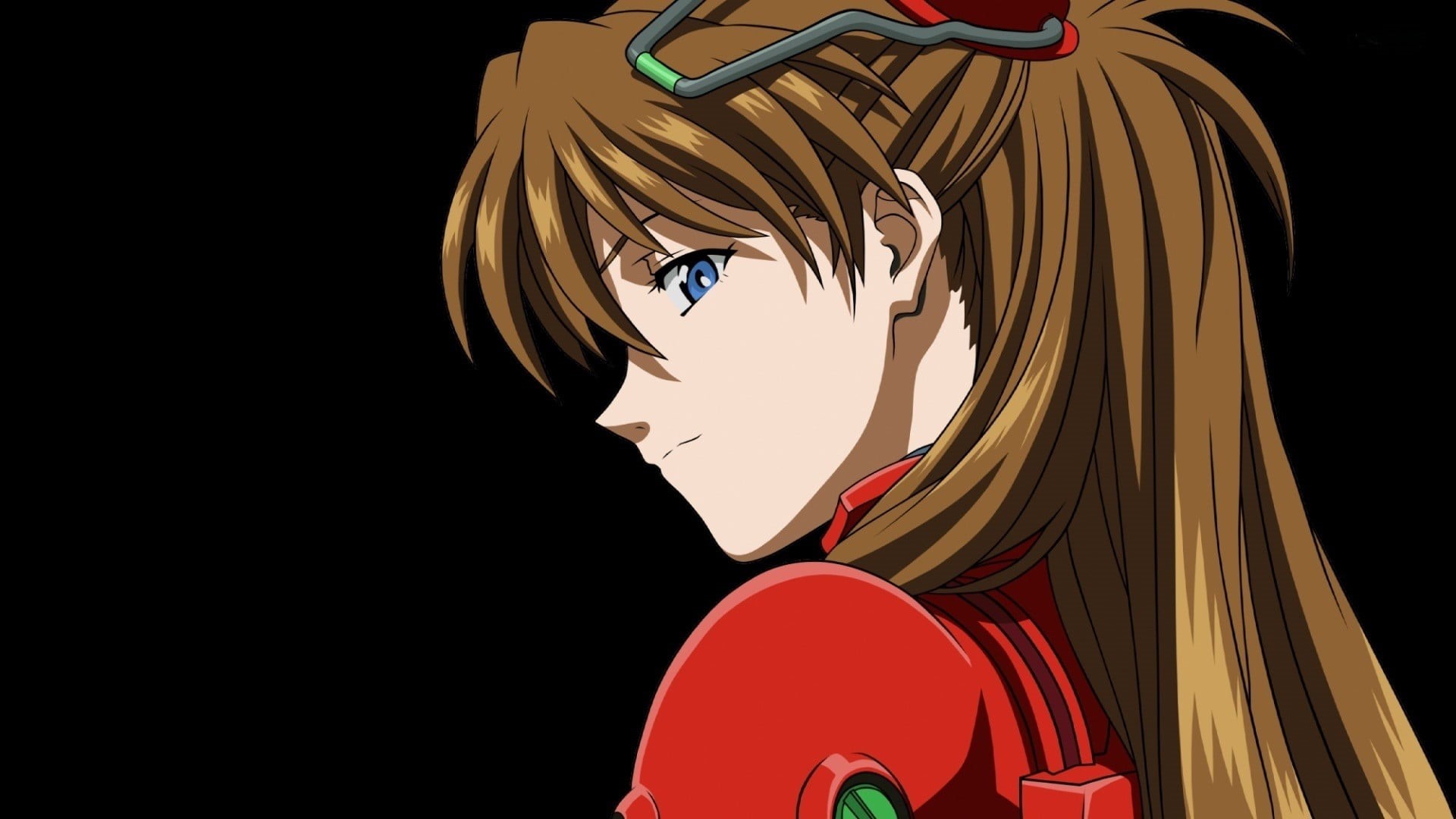 character, copy space, evangelion, 1080P, Asuka Langley Soryu, women, sunlight, creativity, red, representation, one person, leisure activity, black background, HD Wallpaper