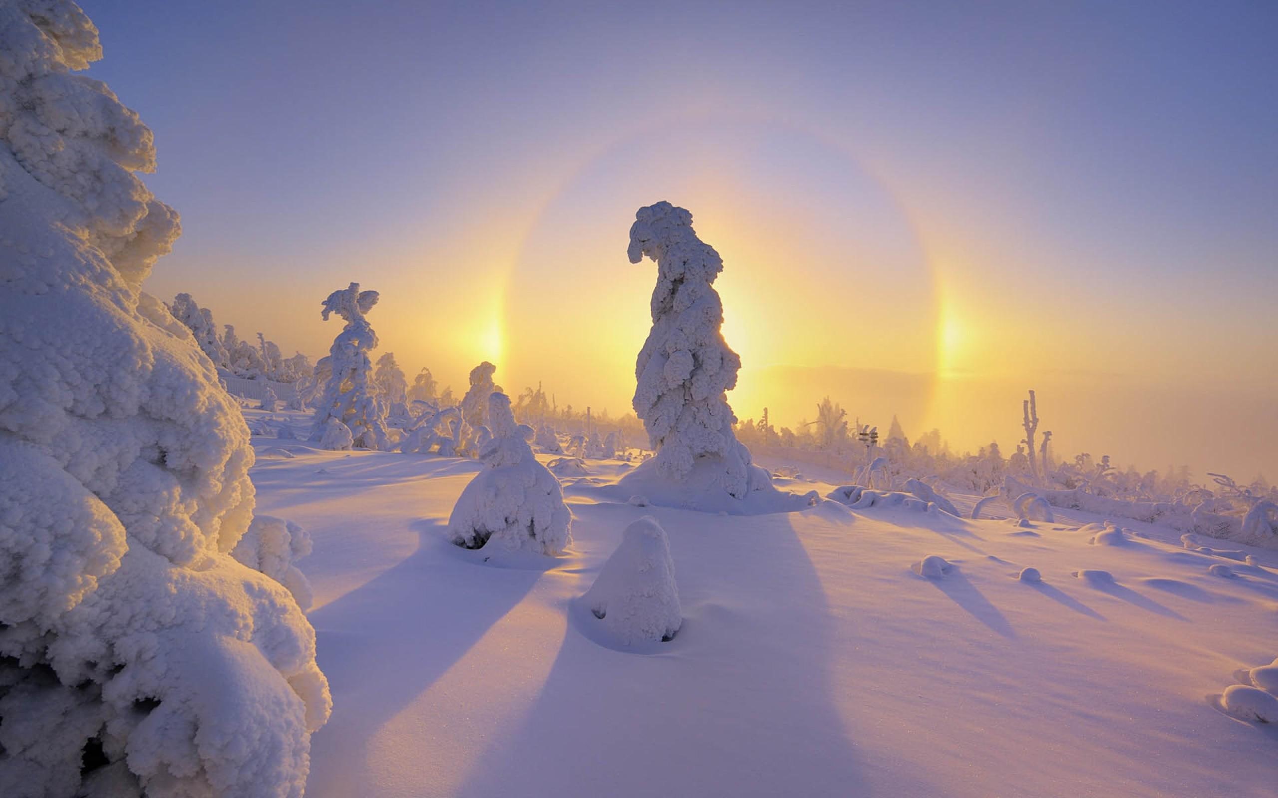pictures, snow, winter, sunrise - sunset, 2K, sunset, HD Wallpaper