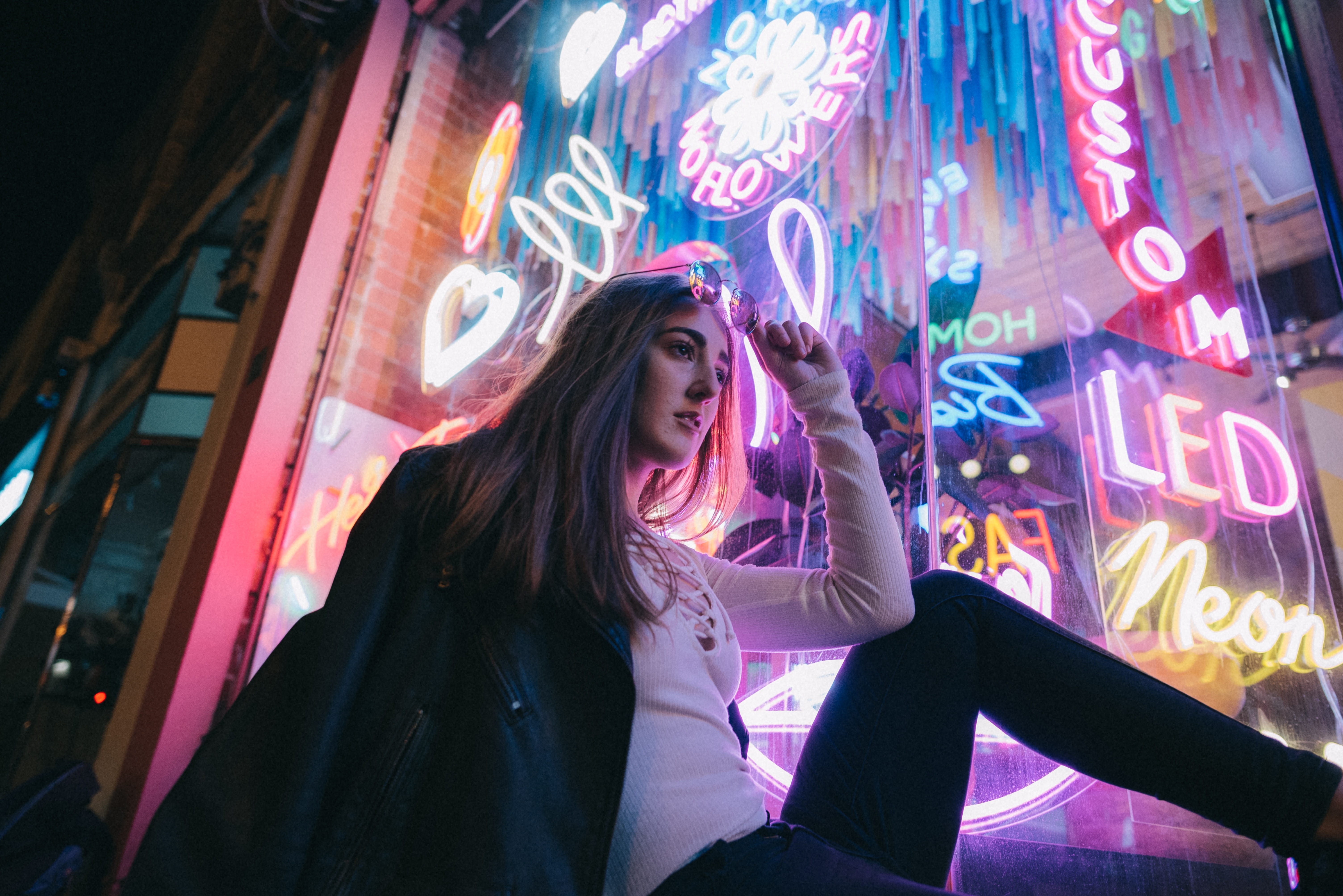 hair, architecture, led, woman, leisure activity, aesthetic, melbourne, teenager, casual clothing, australia, 5K, long hair, hairstyle, one person, beside, HD Wallpaper