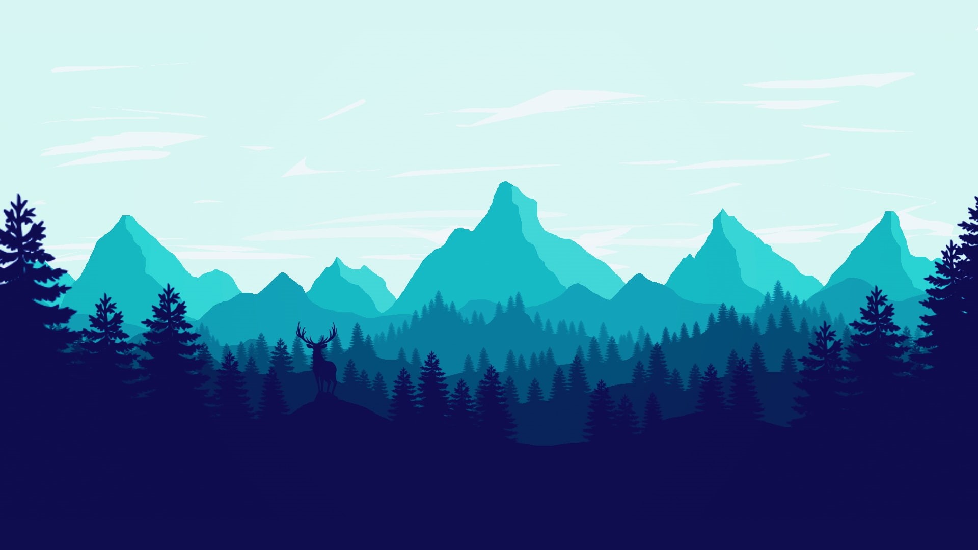 Silhouette, View, The game, Landscape, Mountains, Art, Fire watch, Hills, Forest, Campo Santo, Deer, Firewatch, 1080P, HD Wallpaper