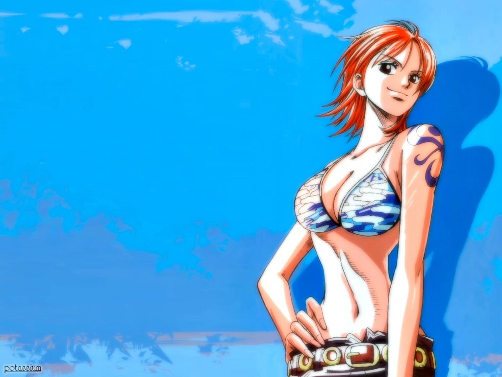 Nami, one piece, piece, art, 480P, anime, x, one, hd, HD Wallpaper