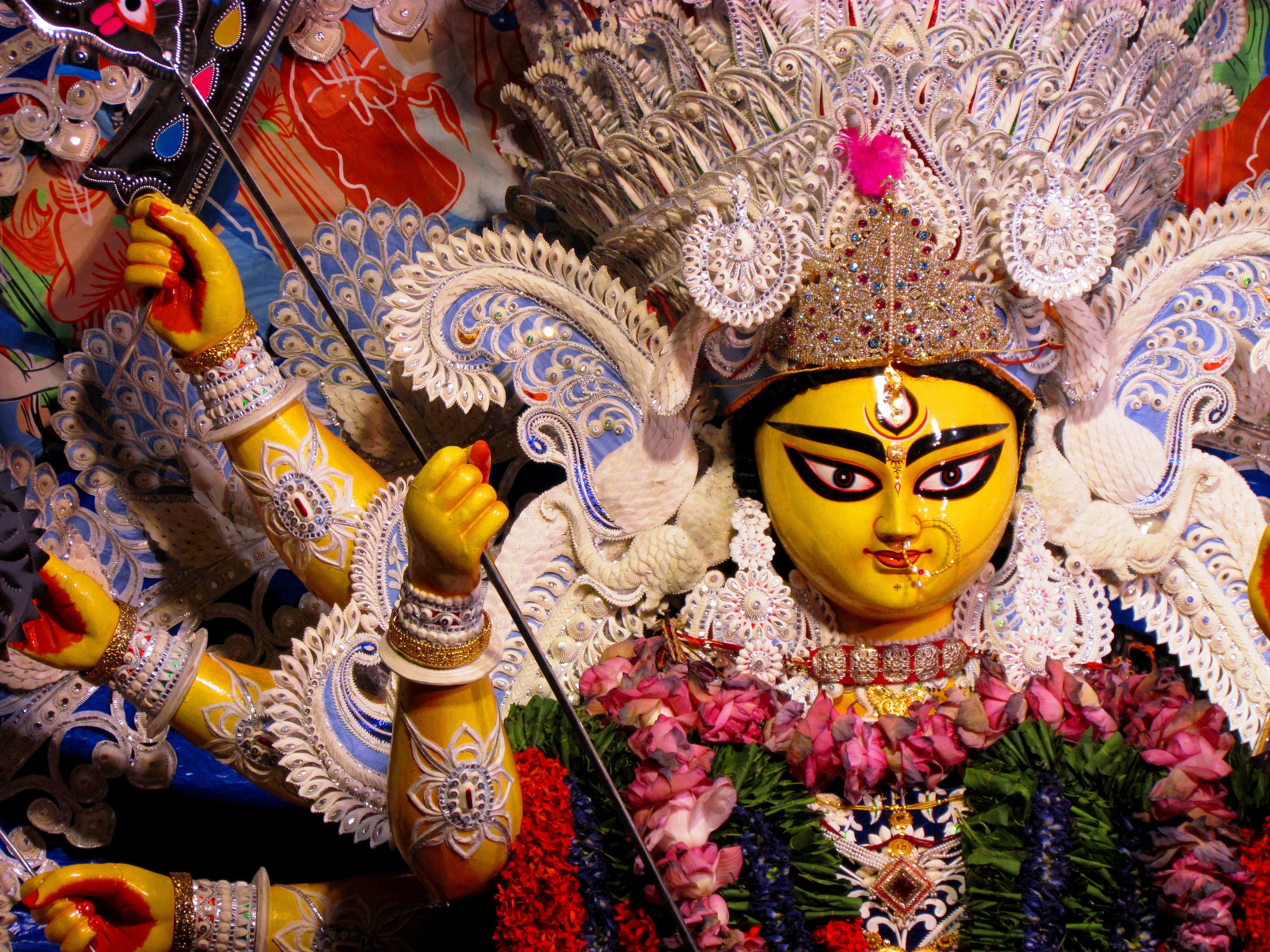 belief, religion, creativity, sculpture, human representation, holiday, Festivals / Holidays, art and craft, spirituality, representation, Navratri, statue, HD Wallpaper