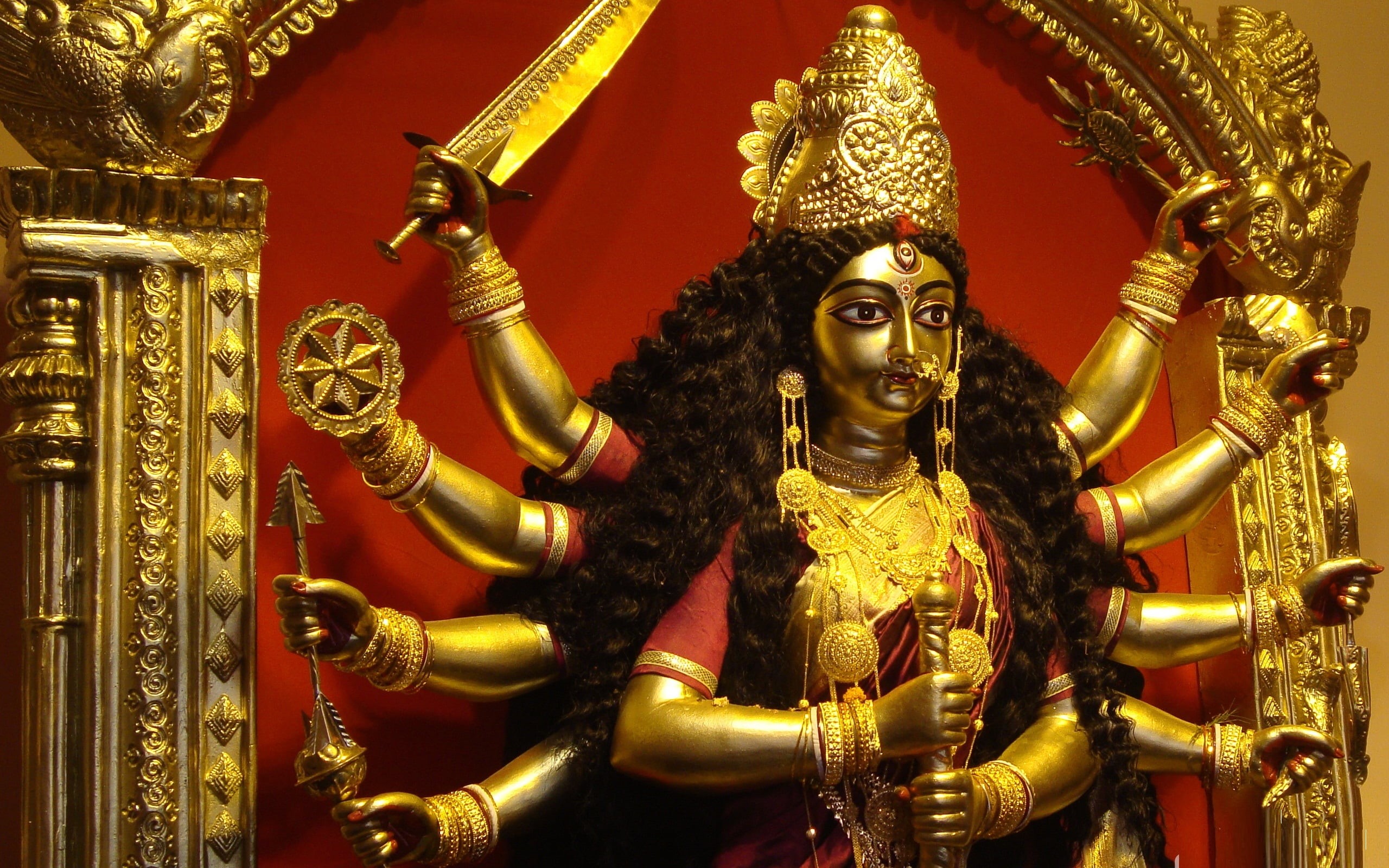 spirituality, male likeness, holiday, belief, building, gold colored, hindu, Festivals / Holidays, festival, human representation, religion, art and craft, HD Wallpaper