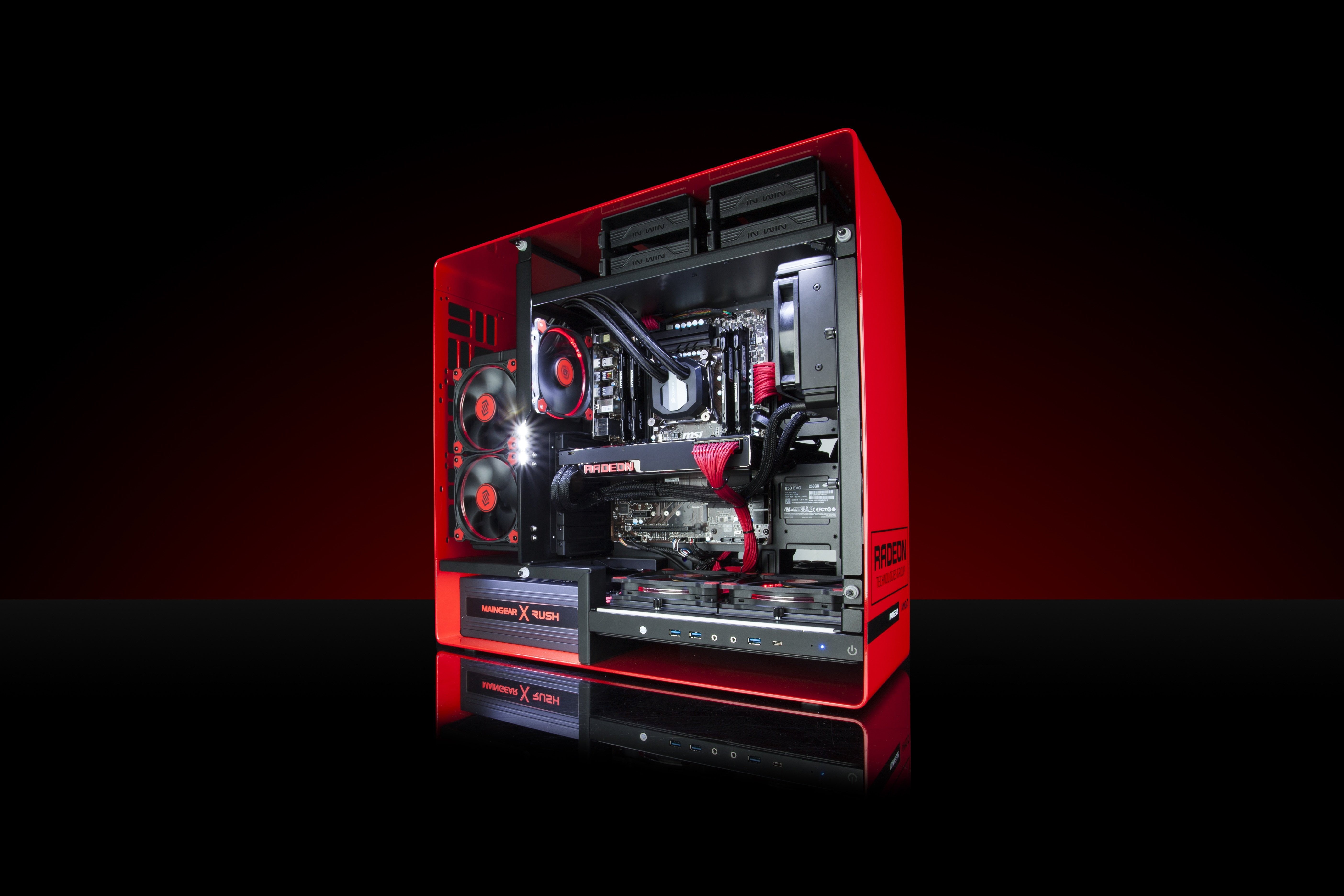 PC Master  Race, close-up, still life, complexity, industry, indoors, large group of objects, Radeon, computer, multi colored, electronics industry, technology, HD Wallpaper