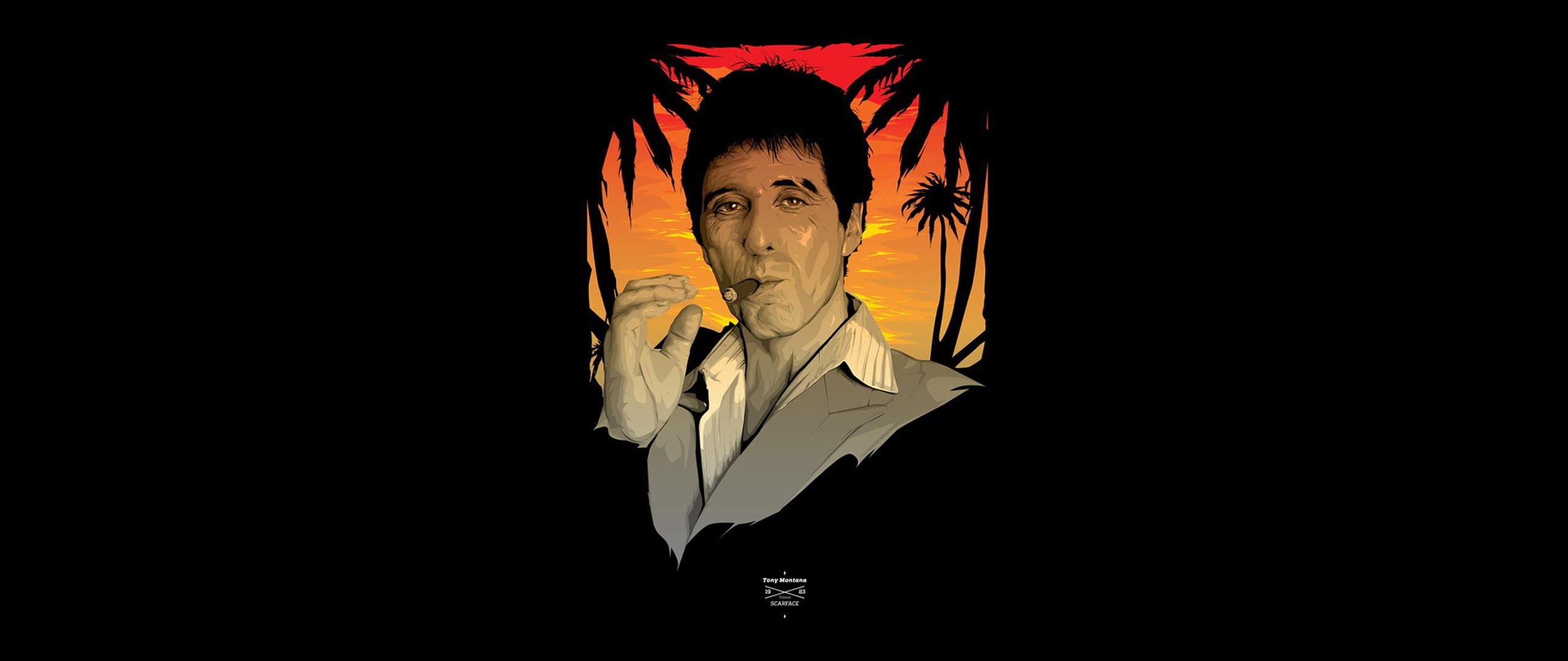 x, hd, Ultra, Wide, montana, art, technology, SCARFACE, linux, 2K, Tony Montana, tony, 2560x1080 px, px, HD Wallpaper