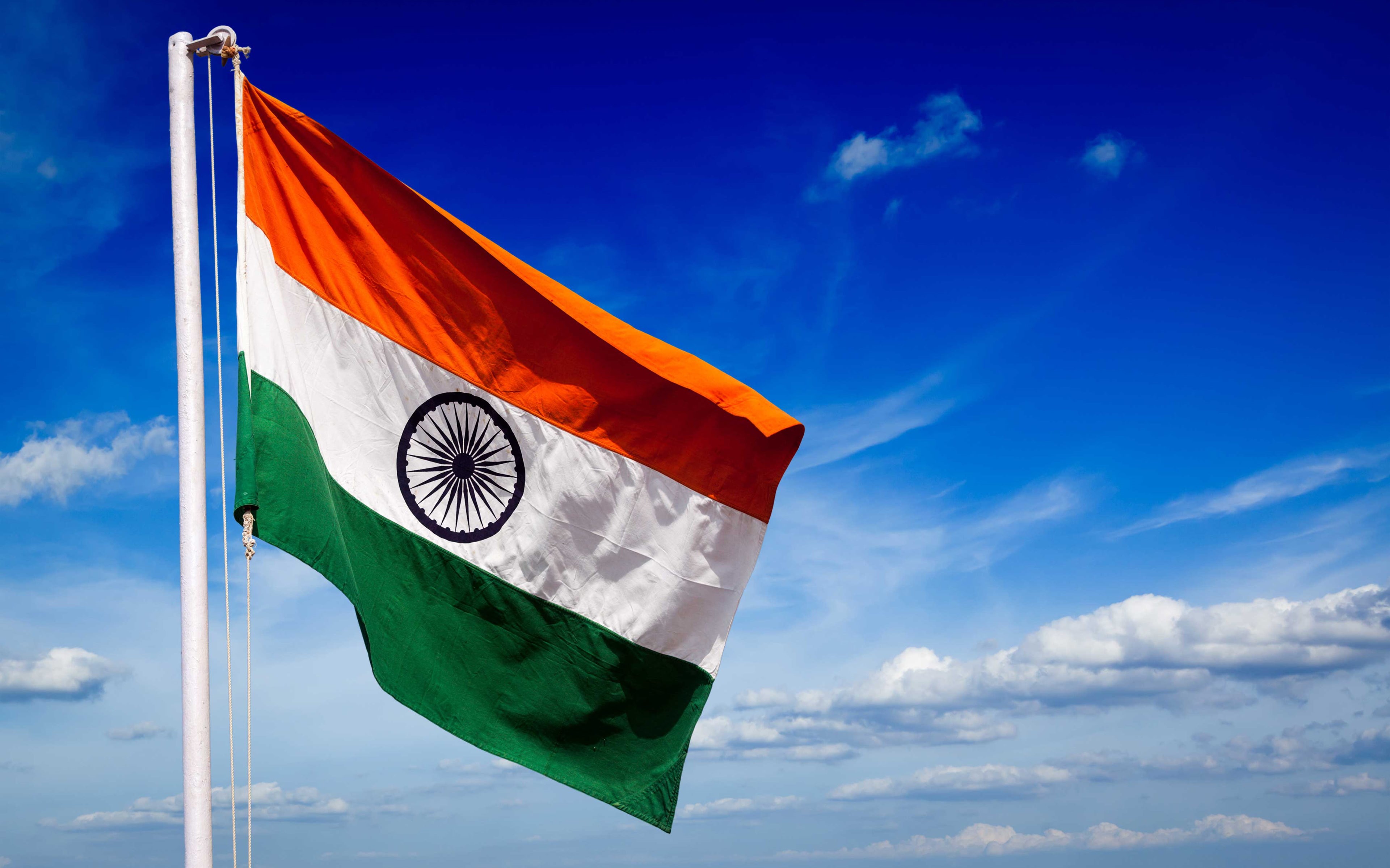 Flag, 4K, Flag of India, Flags, HD Wallpaper