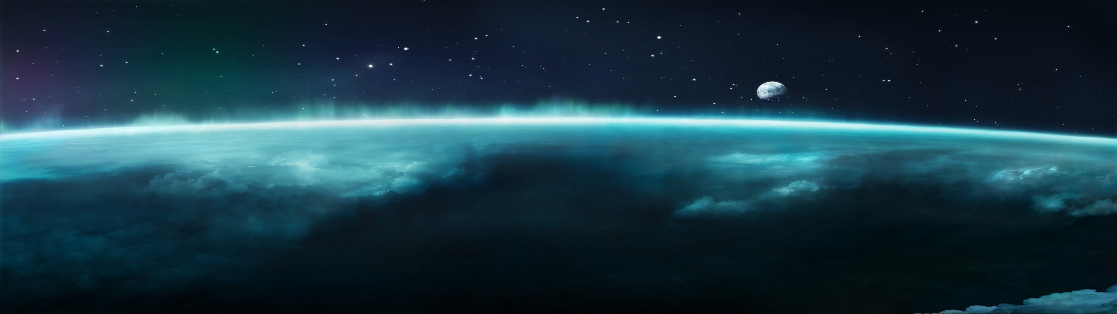 astronomy, horizon, environment, dark, no People, earth, light - Natural Phenomenon, night, black, luminosity, backgrounds, sky, glowing, beauty in nature, HD Wallpaper