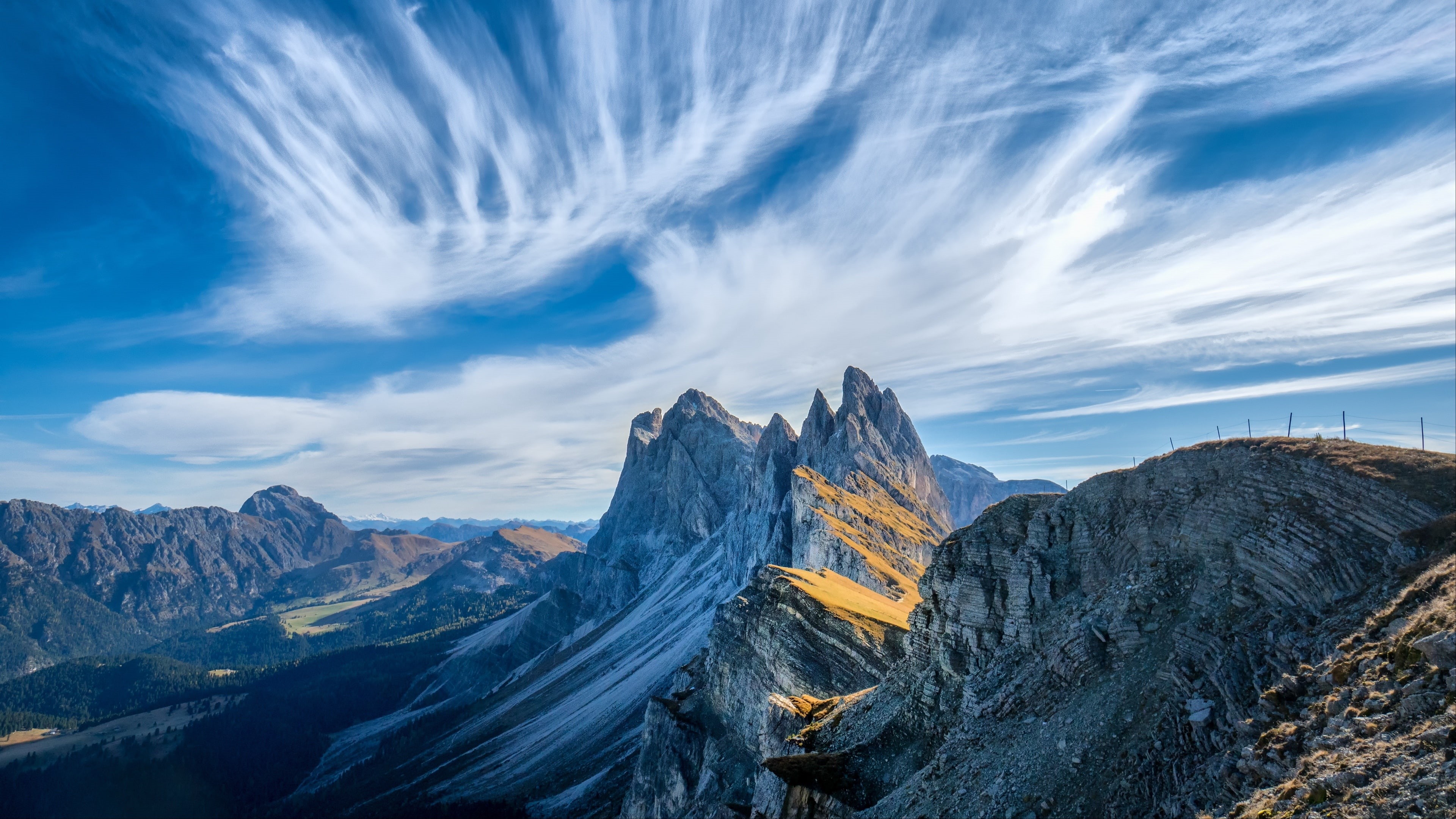 odle mountains, puez mountain group, peak, wilderness, puez geisler nature park, mountain range, landscape, rock, alps, geisler nature reserve, sky, dolomite mountains, HD Wallpaper