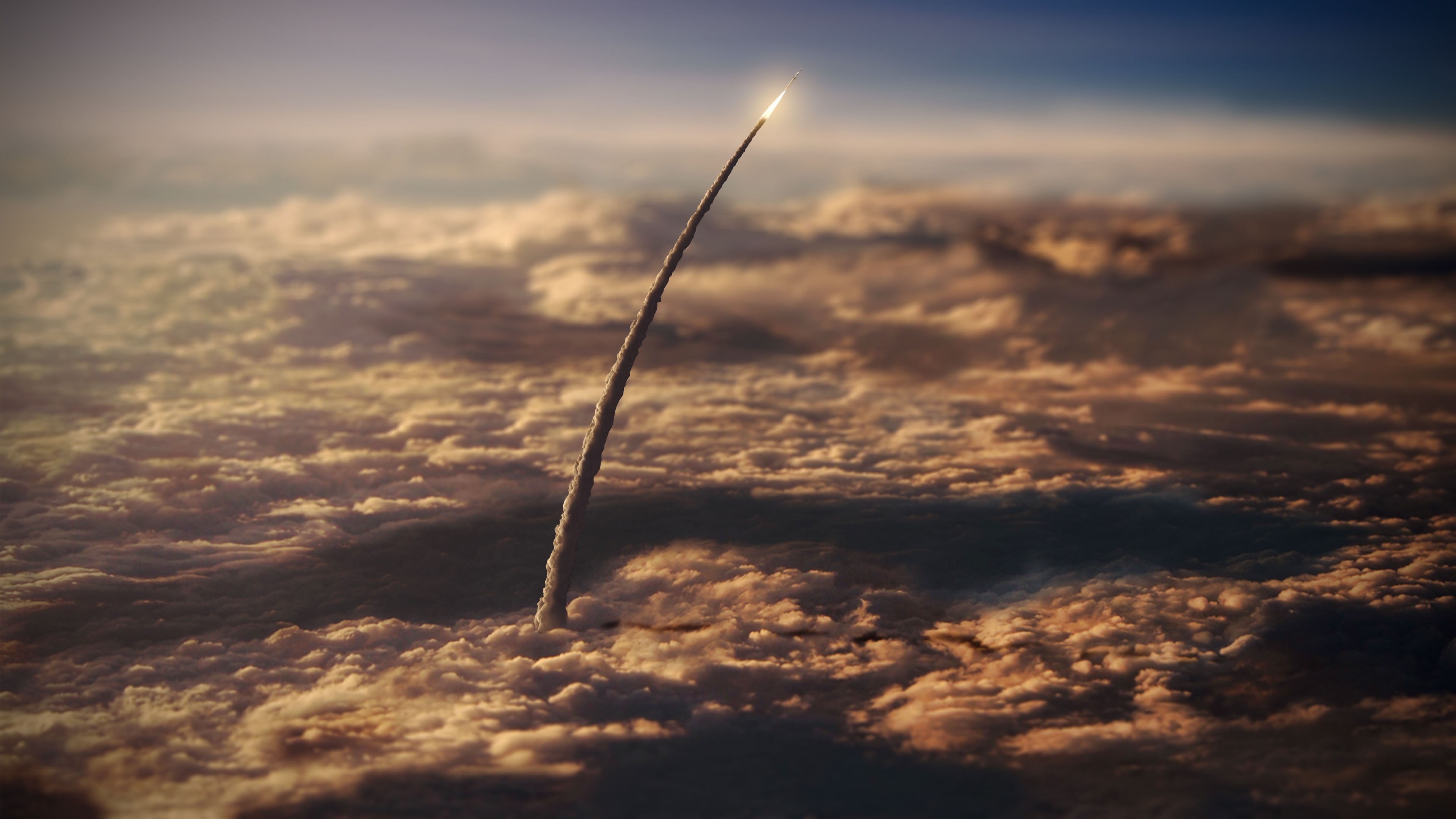 Launch, smoke, tilt shift, space, 4K, NASA, clouds, rocket, HD Wallpaper