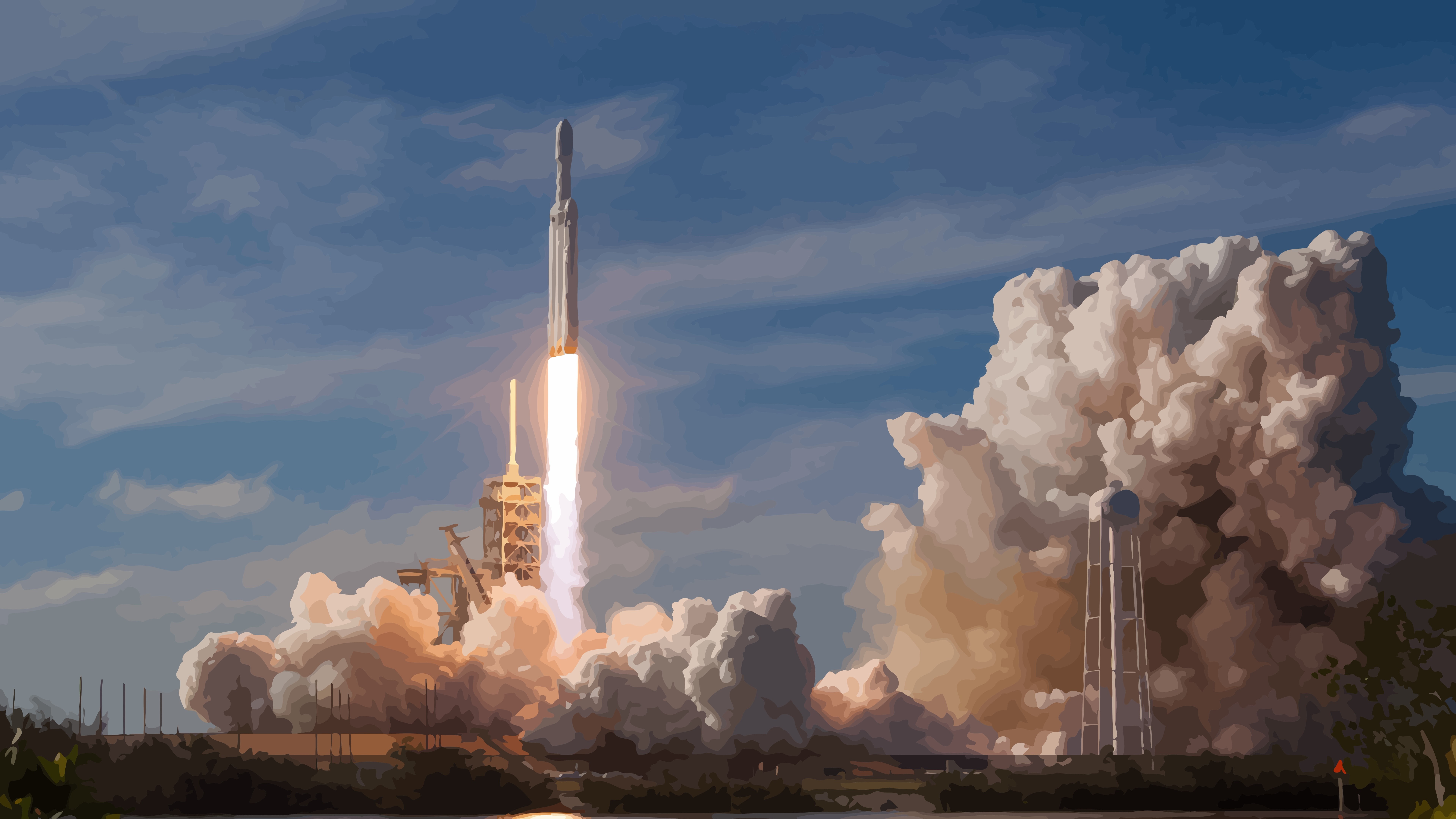 space shuttle, rocket, heavy rocket, spacex, falcon, 8K, spacecraft, HD Wallpaper
