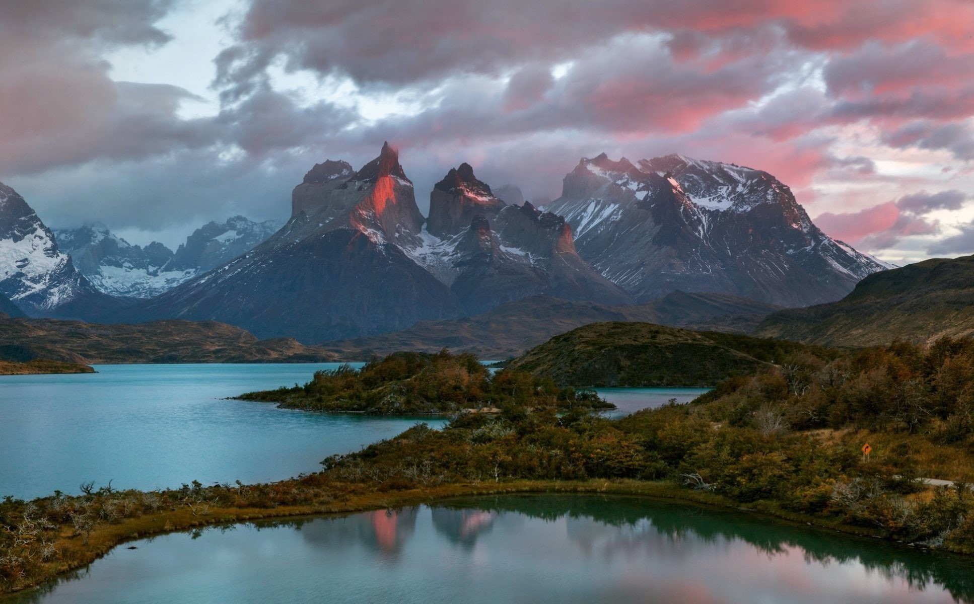 torres del paine national park, snowy mountain, 1080P, nature, mountains, Patagonia, landscape, Torres del Paine, HD Wallpaper
