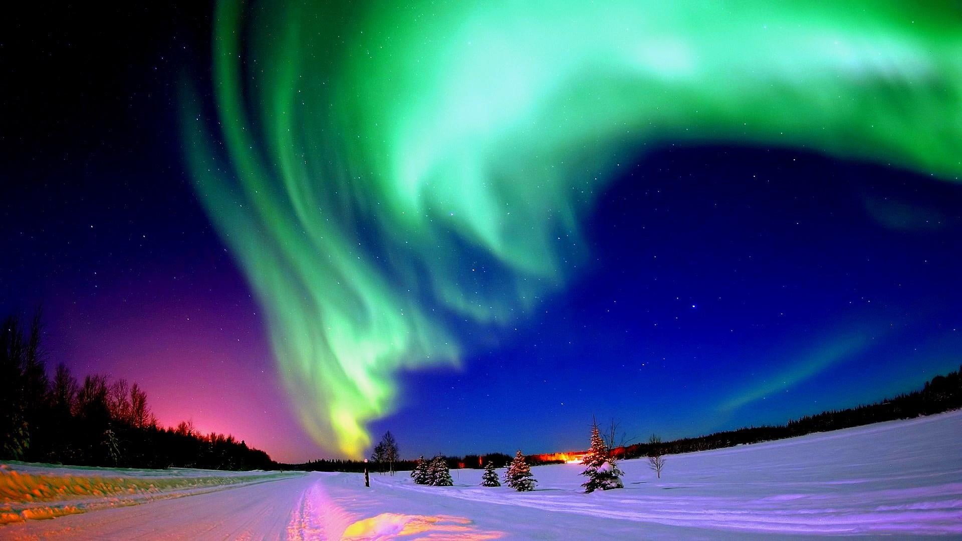 1080P, nature, colored sky, northern lights, aurora borealis, aurora, HD Wallpaper