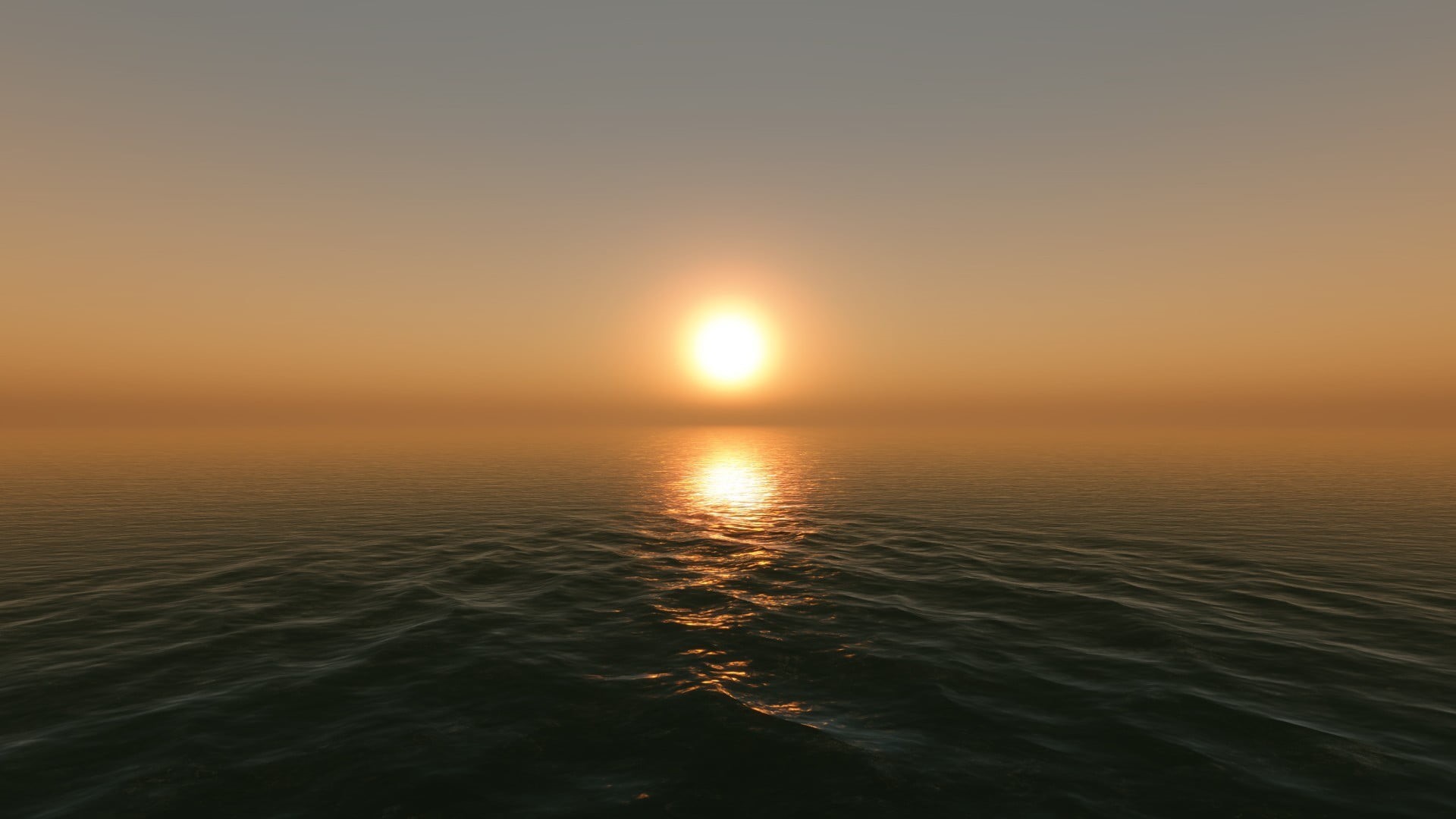 water, tranquility, sea, Sun, sky, 1080P, nature, horizon over water, beauty in nature, non-urban scene, hour, seascape, golden, sunset, copy space, outdoors, HD Wallpaper