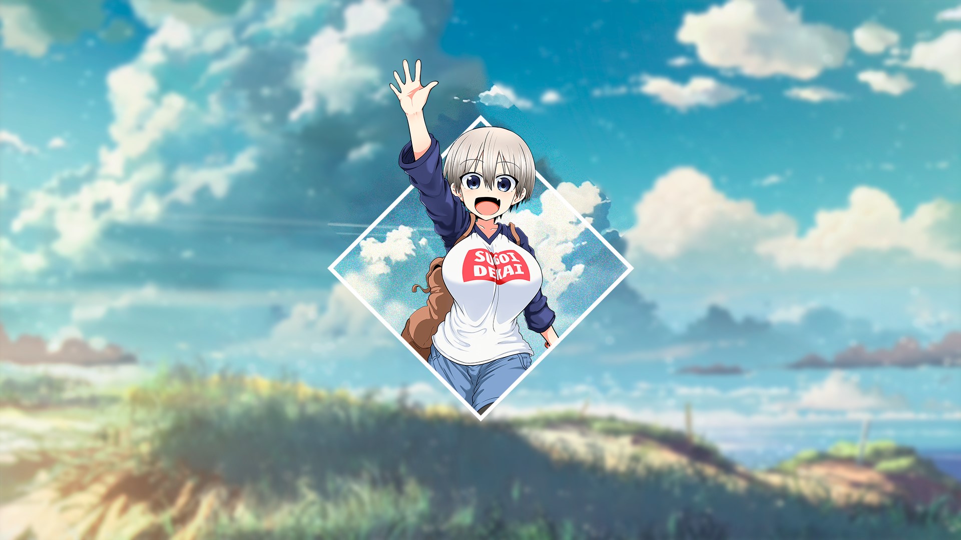 Uzaki Hana, 1080P, anime girls, uzaki-chan wa asobi tail!, anime, HD Wallpaper
