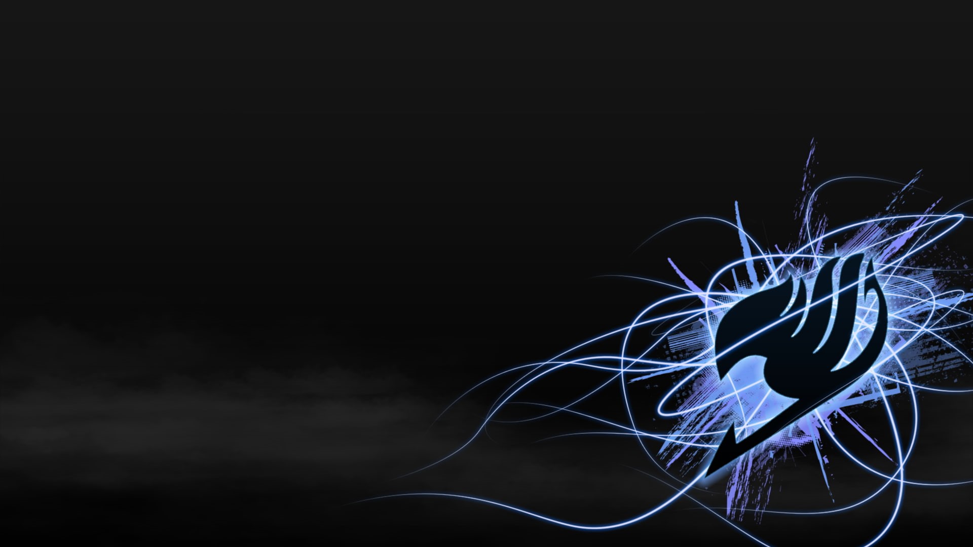 creativity, black background, technology, Anime, motion, light painting, fairy tail, no people, art and craft, studio shot, logo, chaos, light trail, blue, HD Wallpaper