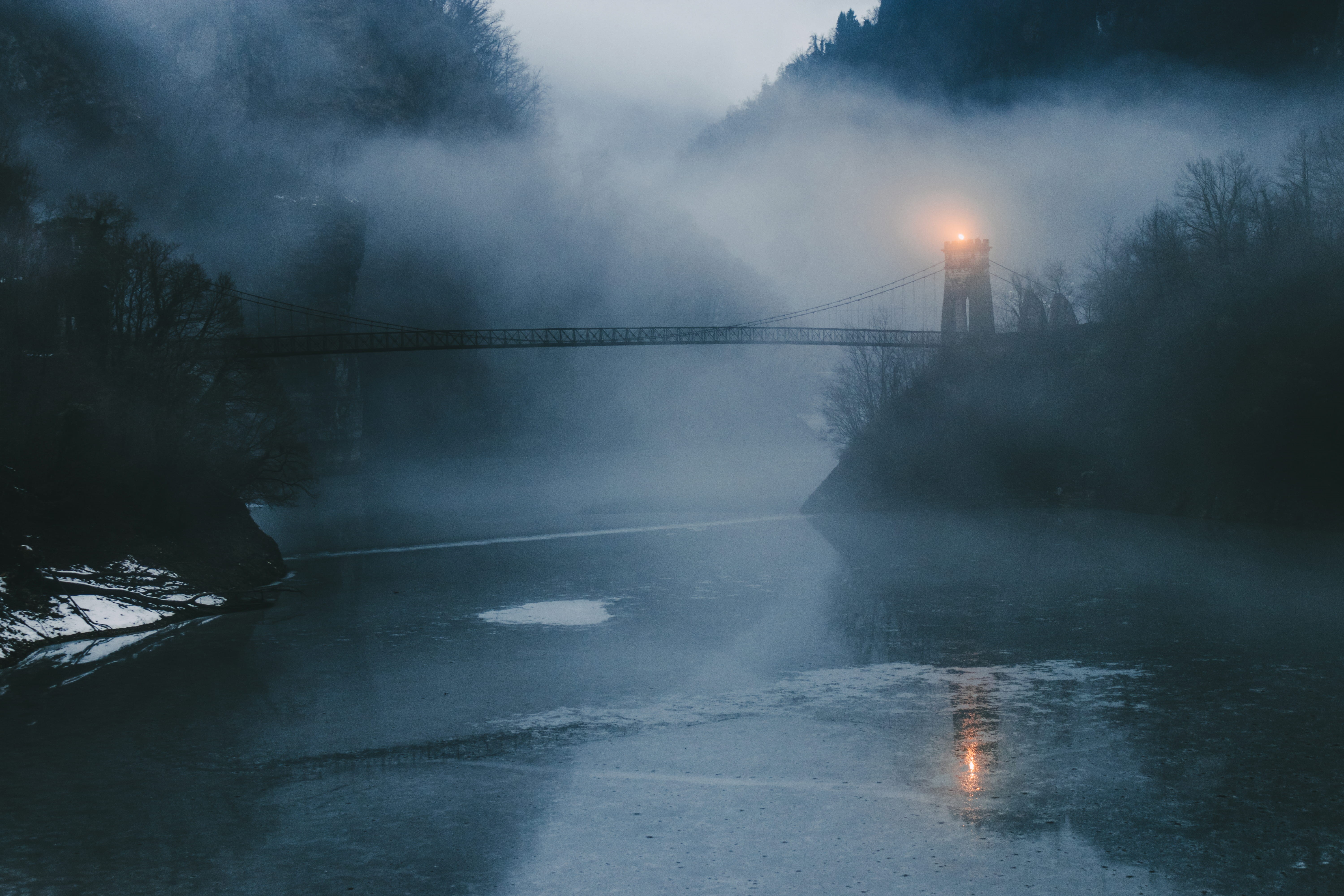 fog, cloud, water, rain, lake, lighthouse, beauty in nature, nature, river, built structure, tranquility, watchtower, body, no people, scenics - nature, HD Wallpaper