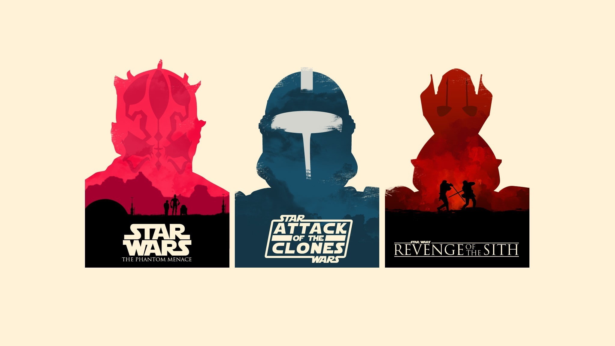 collage, Darth Maul, 1080P, Sith, Star Wars, Jedi, Olly Moss, HD Wallpaper