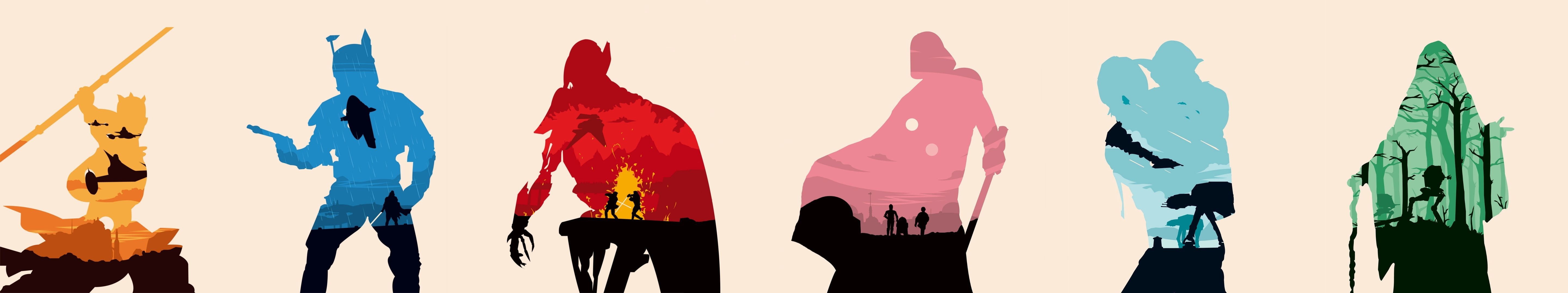 artwork, Olly Moss, 5K, silhouette, Star Wars, HD Wallpaper