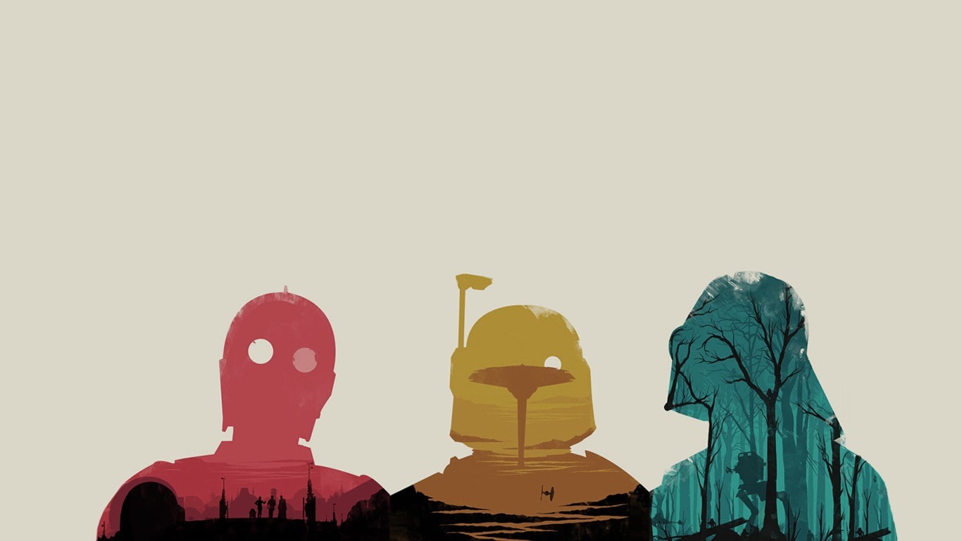 Star Wars, science fiction, movies, Olly Moss, 720P, Darth Vader, HD Wallpaper