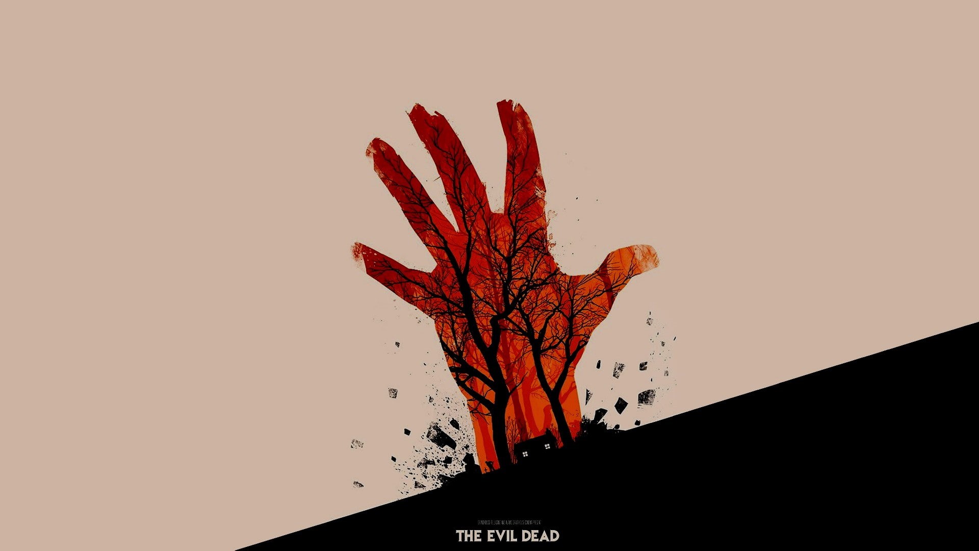 movies, Olly Moss, minimalism, artwork, The Evil Dead, 1080P, HD Wallpaper