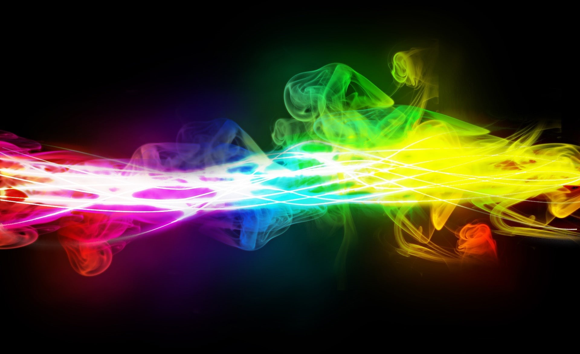 studio shot, blurred motion, multi colored, digital composite, speed, glowing, laser, bright, Colorful, 1080P, Smoke, pattern, green color, illuminated, HD Wallpaper