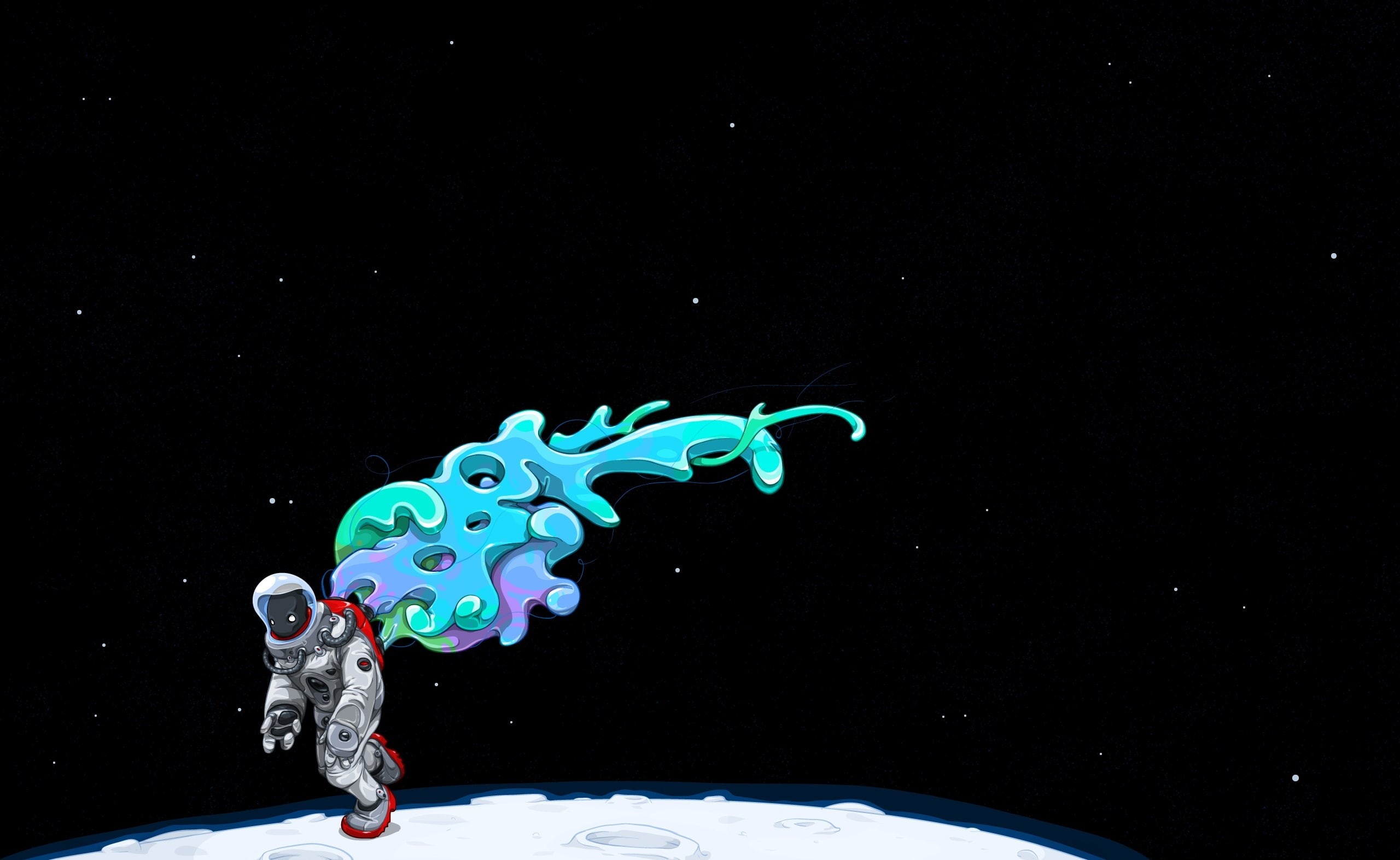art and craft, Moon, sky, black background, indoors, copy space, multi colored, motion, nature, splashing, night, no people, decoration, 2K, Spaceman, HD Wallpaper