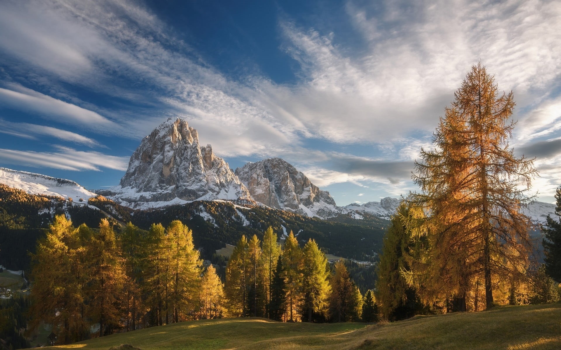 Alps, mountains, Italy, cloud - sky, tranquil scene, non-urban scene, no people, mountain peak, tree, beauty in nature, winter, mountain, tranquility, environment, HD Wallpaper