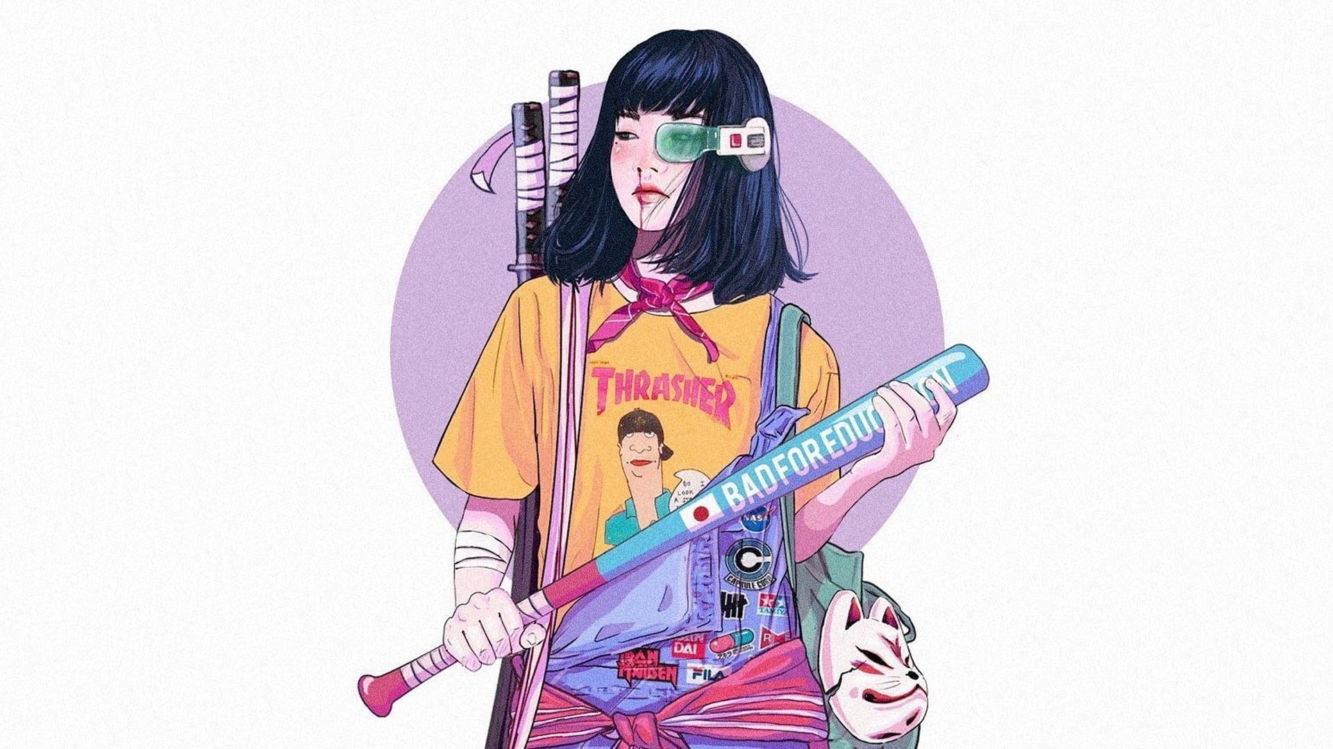 copy space, front view, young adult, hair, warm clothing, representation, three quarter length, portrait, scarf, lifestyles, real people, Thrasher, multi colored, HD Wallpaper