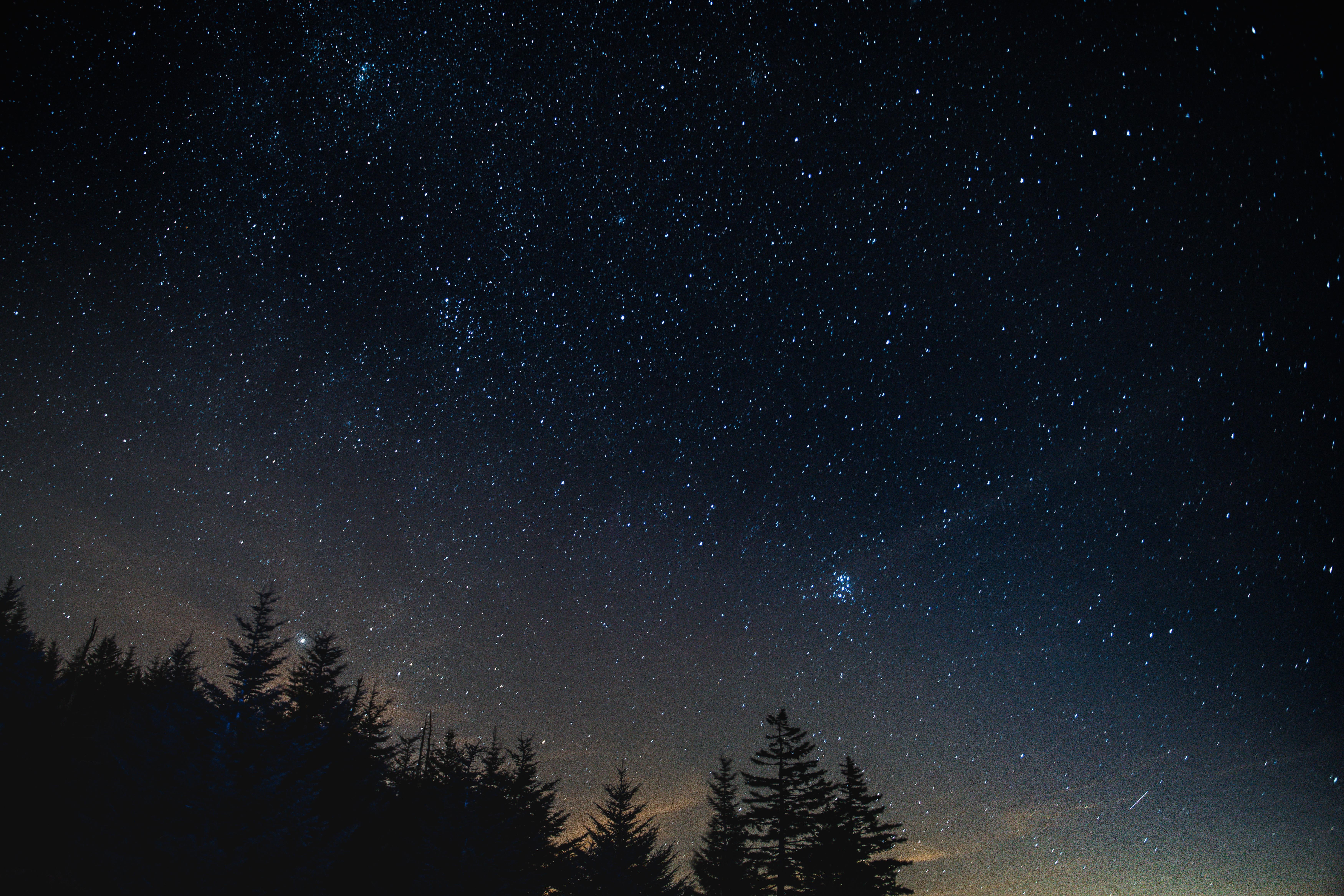 starry night, idyllic, planet - Space, star Shape, silhouette, tranquil scene, tranquility, astrology, milky Way, constellation, shiny, mountain, outdoors, HD Wallpaper