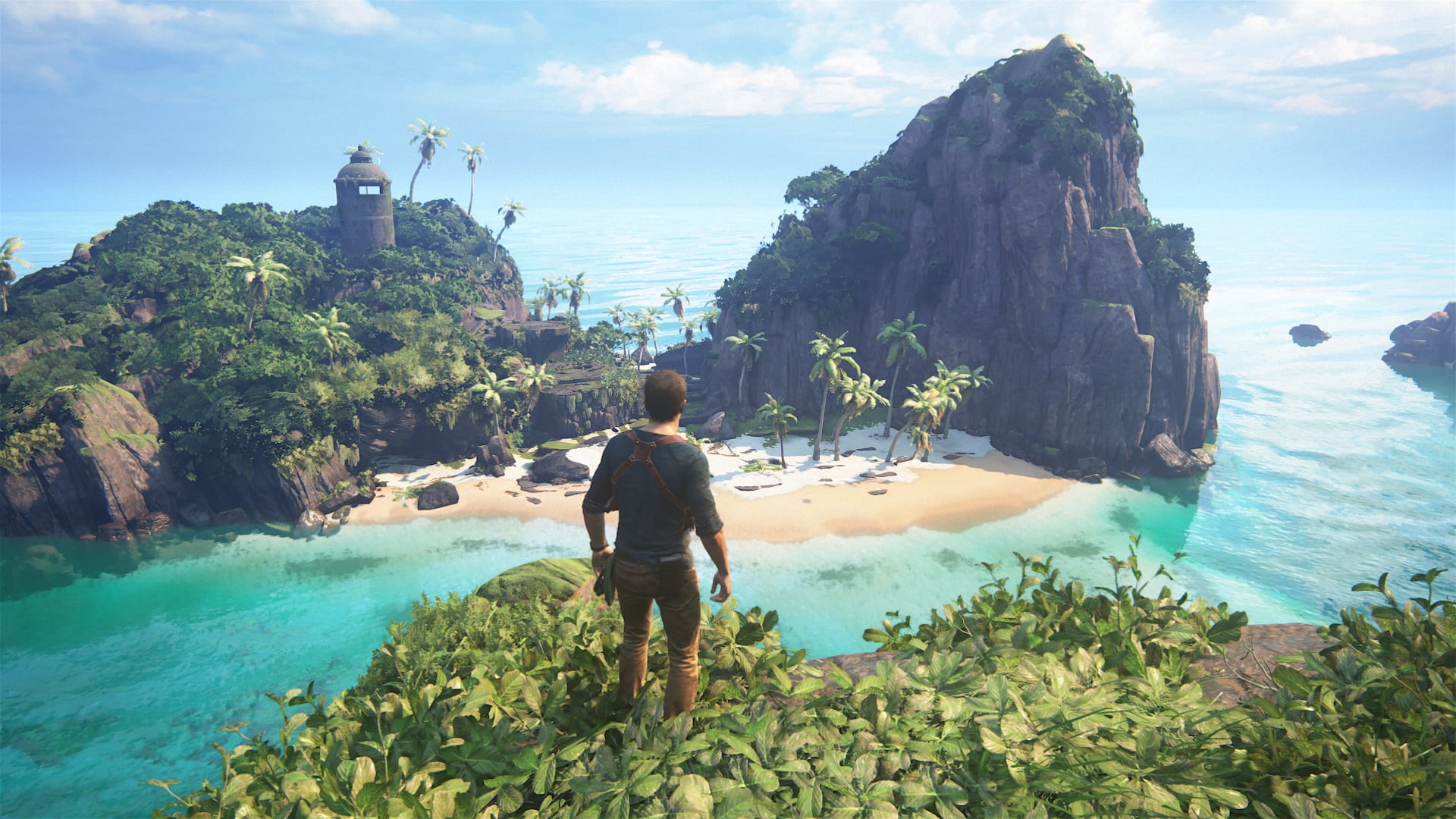 beauty in nature, digital, sky, outdoors, PlayStation 4, men, land, rear view, scenics - nature, tree, day, uncharted, tranquil scene, nature, HD Wallpaper