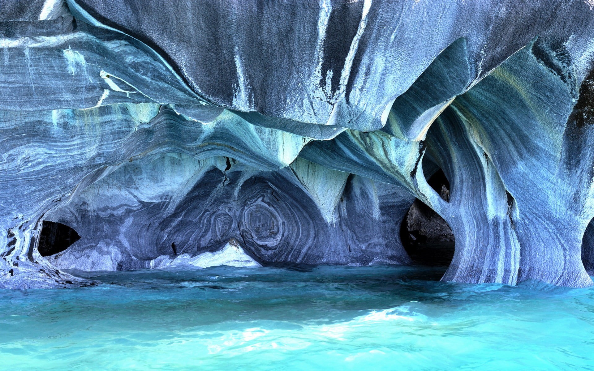 Chile, 1080P, cyan, cold temperature, rock - object, non-urban scene, geology, glacier, waves, nature, rock, tranquility, scenics - nature, abstract, Patagonia, HD Wallpaper