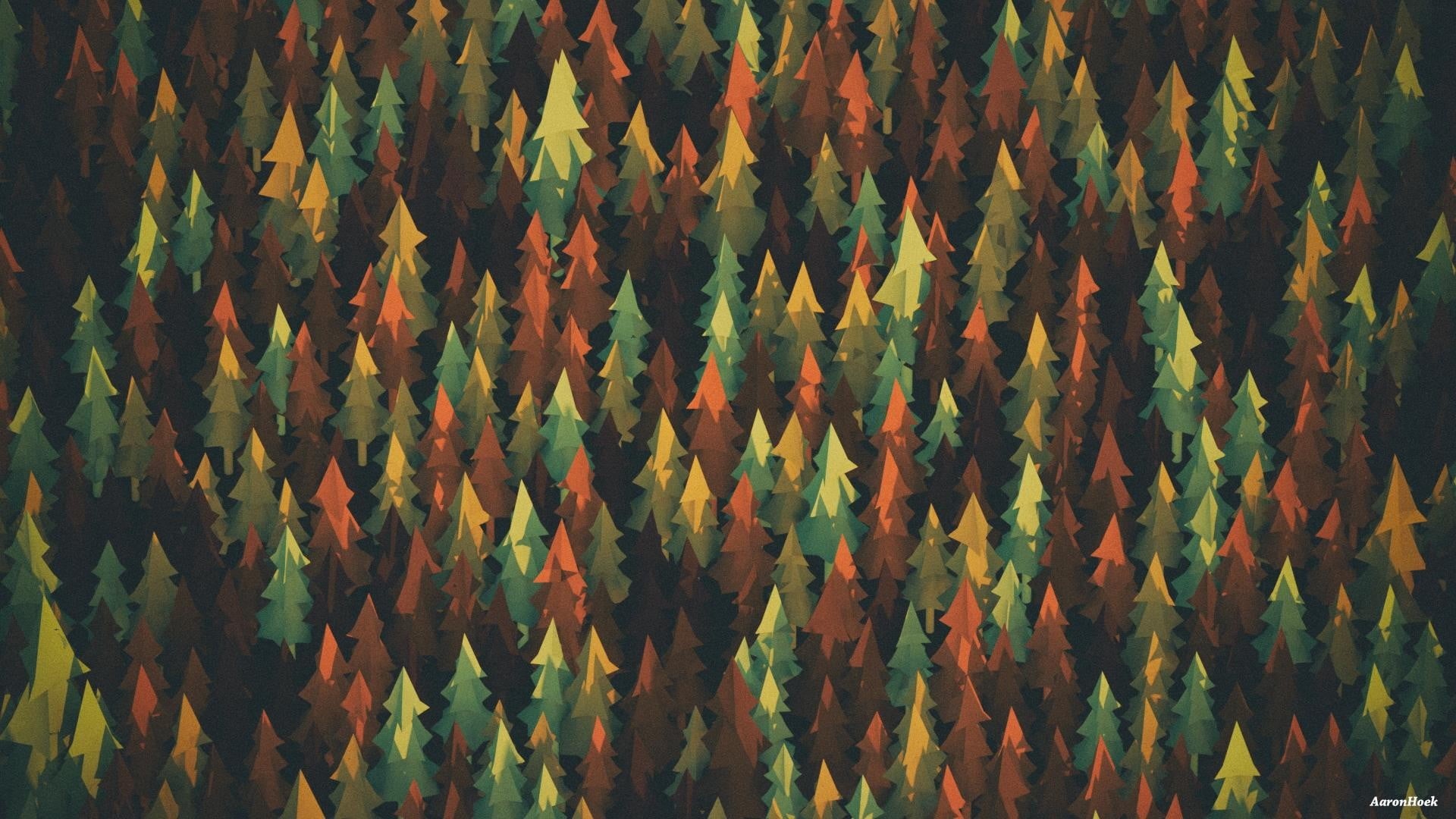 pine, 1080P, digital art, abstract, tree, full frame, beauty in nature, panoramic, green, hanging, outdoors, abundance, pattern, plant part, HD Wallpaper