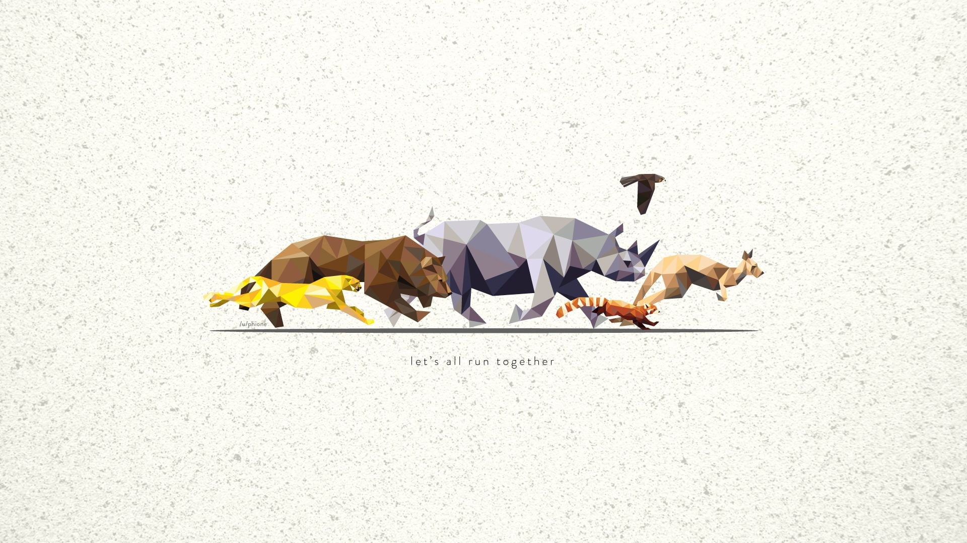 animals, run, art, polygon, hd, 1080P, HD Wallpaper