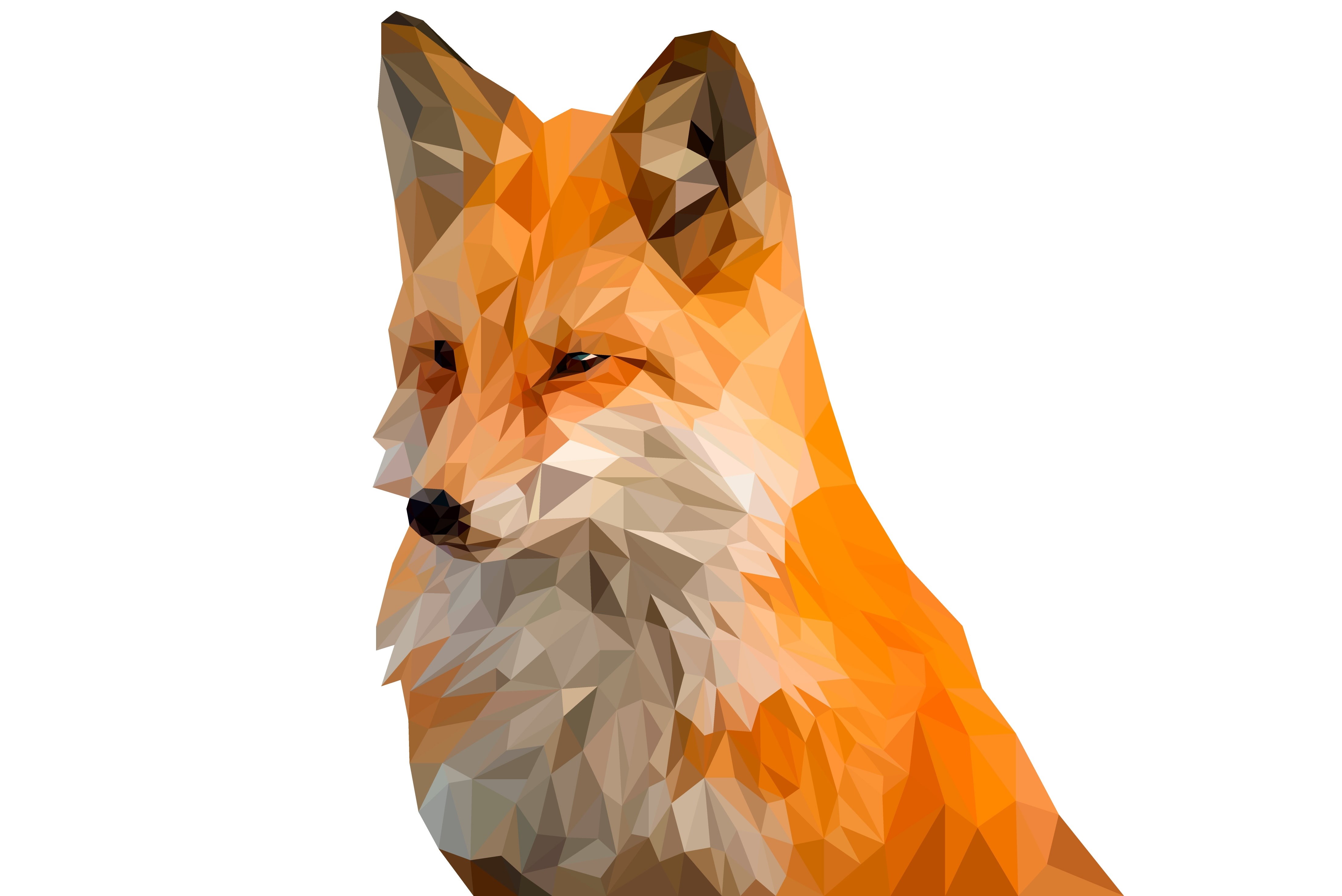 Abstract, Digital Art, 4K, Polygon, Fox, Facets, Low Poly, HD Wallpaper
