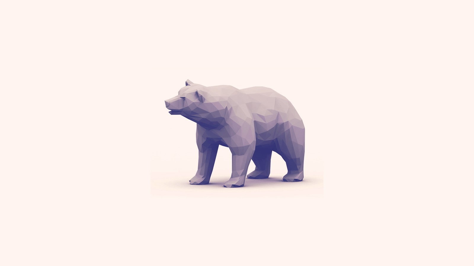 abstract, art, hd, 720P, bear, digital/artwork, polygon, white, HD Wallpaper
