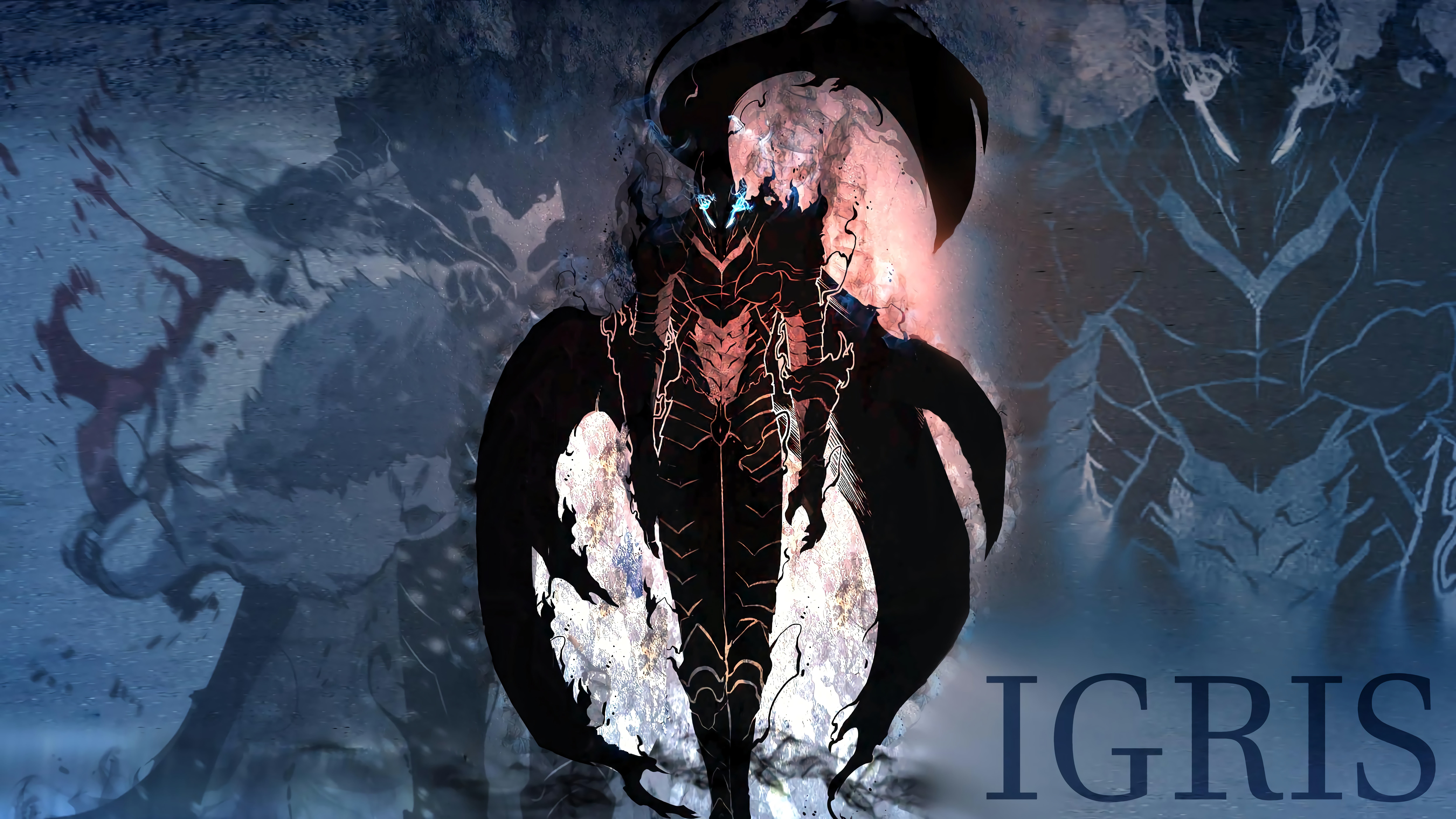 Sung Jin Woo, Solo Leveling, 8K, blue, Web Toon, HD Wallpaper