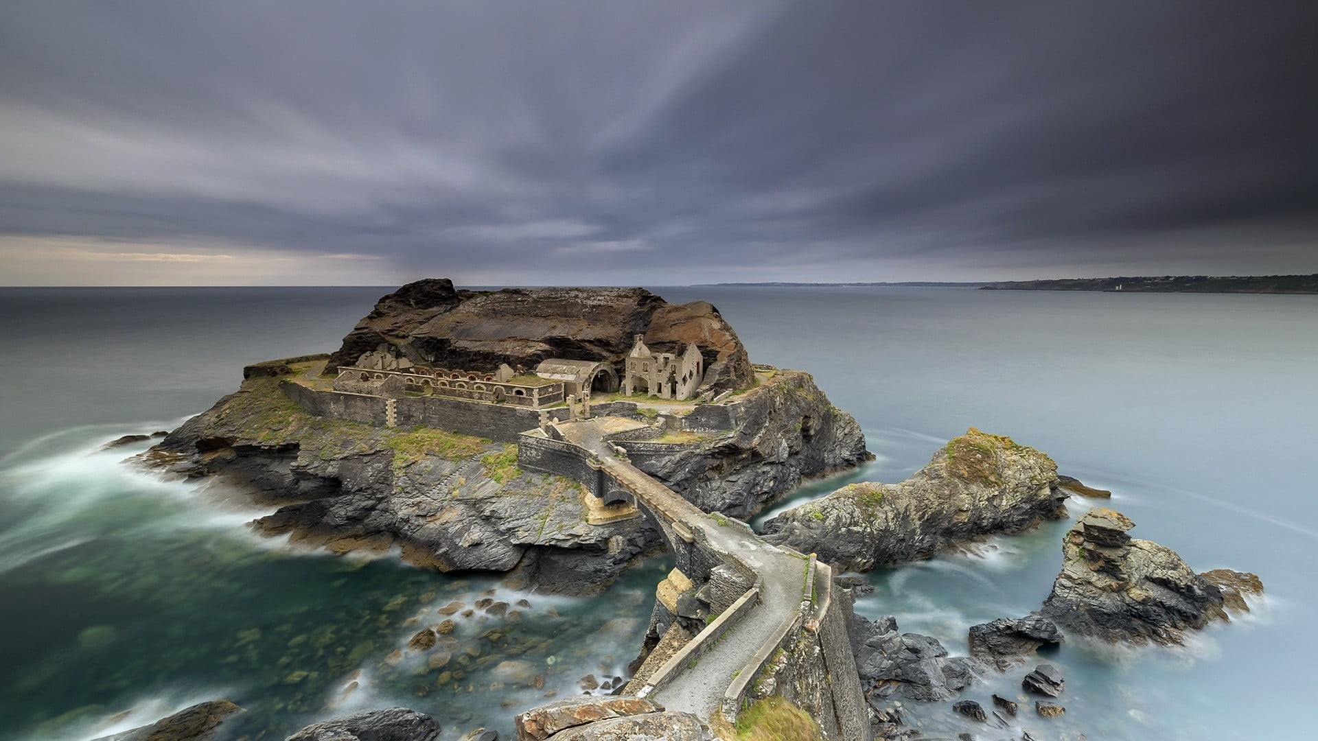 long exposure, commune, capucins, wave, shore, tranquility, coast, horizon over water, 1080P, no people, beach, scenics - nature, ocean, water, beauty in nature, HD Wallpaper