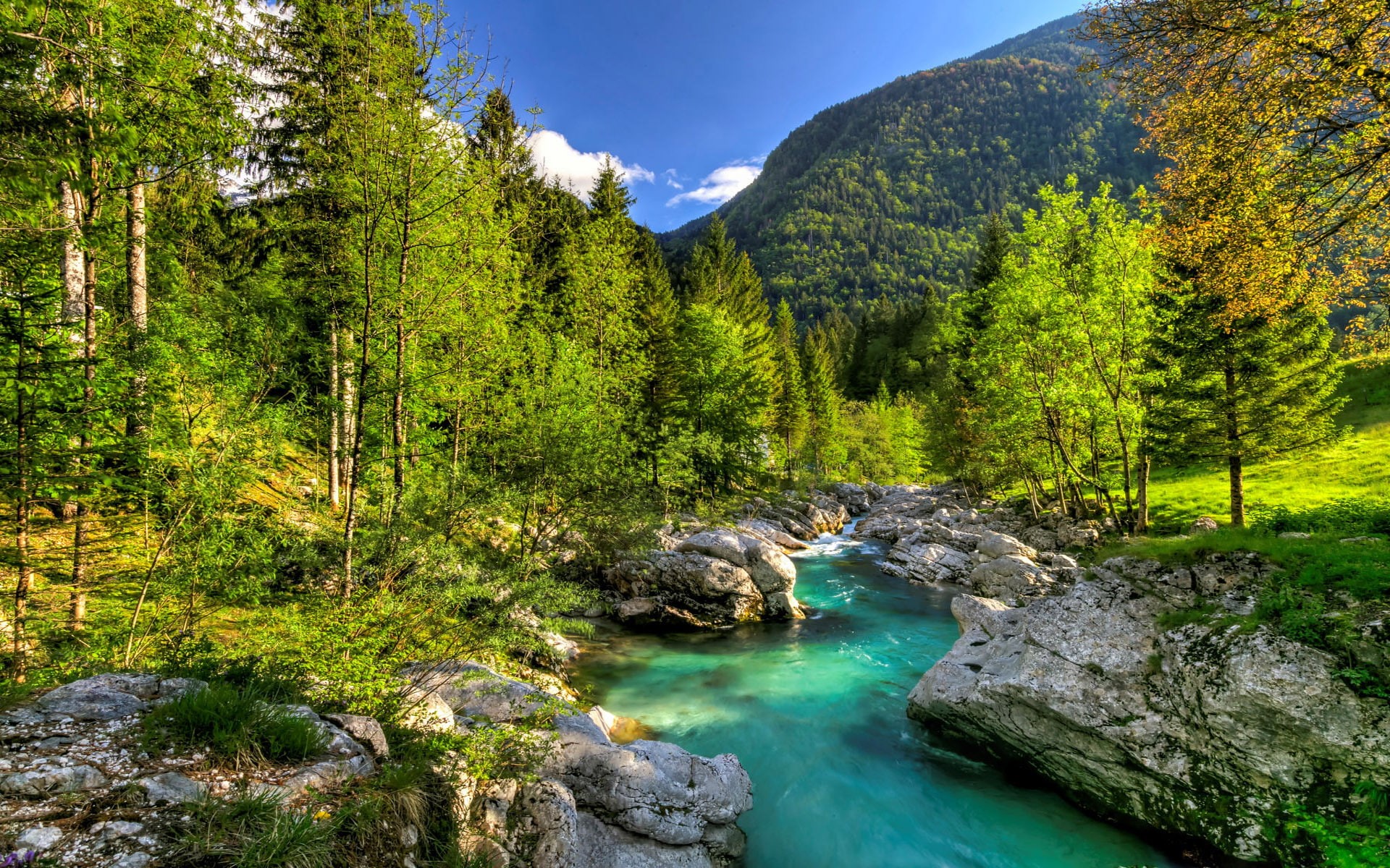 slovenia, trenta, 1080P, valley, river, picture, europe, summer, HD Wallpaper