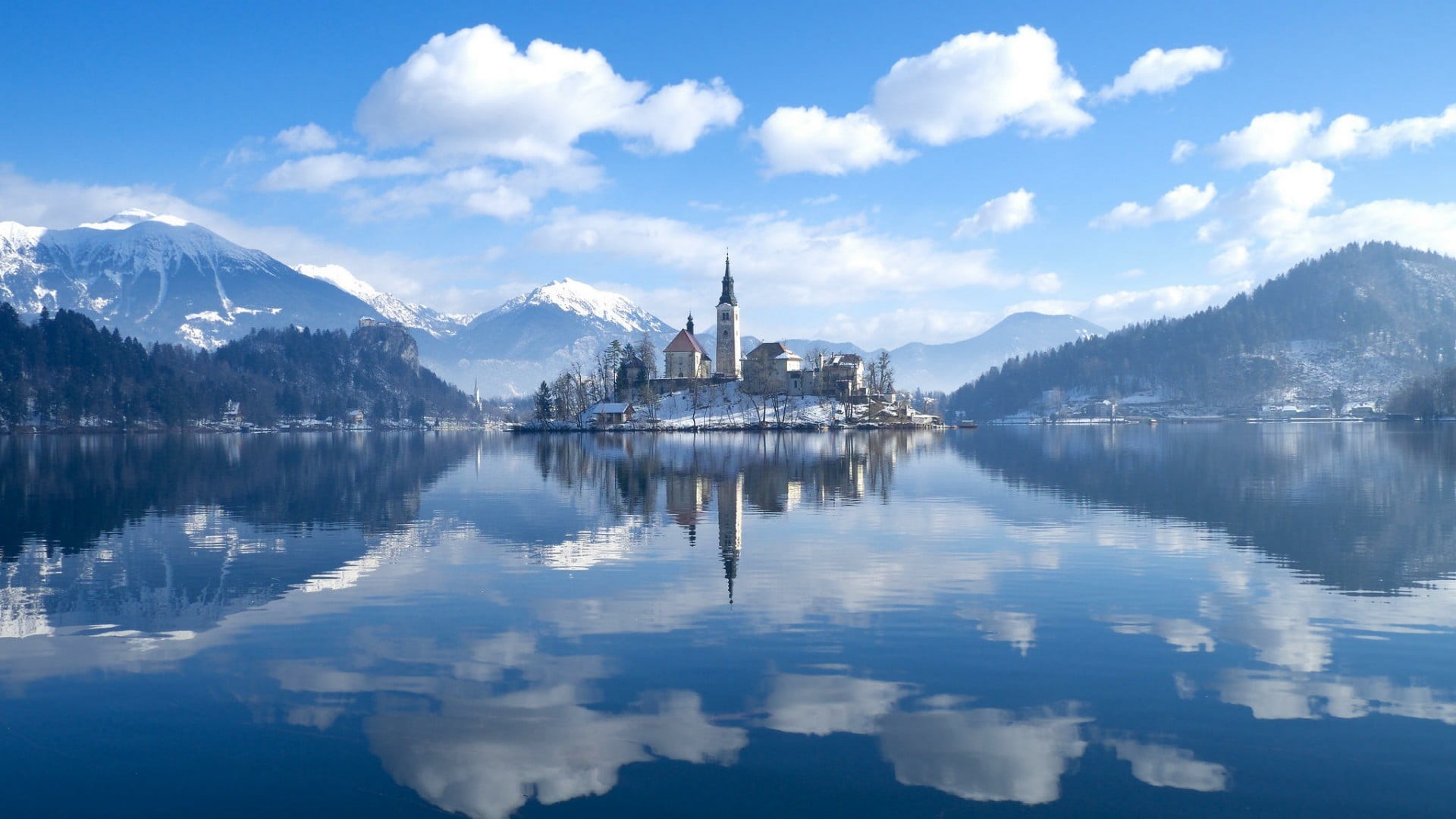 bled castle, building exterior, 1080P, lake, cloud - sky, spirituality, europe, alps, place of worship, slovenia, architecture, daytime, built structure, HD Wallpaper