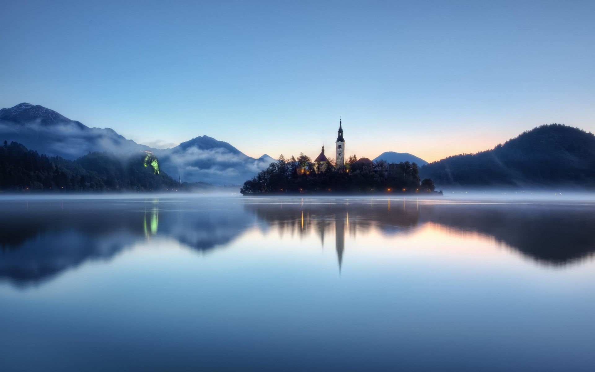 scenics - nature, tower, beauty in nature, 1080P, white, architecture, sky, tranquil scene, castle, Slovenia, no people, landscape, brown, built structure, HD Wallpaper