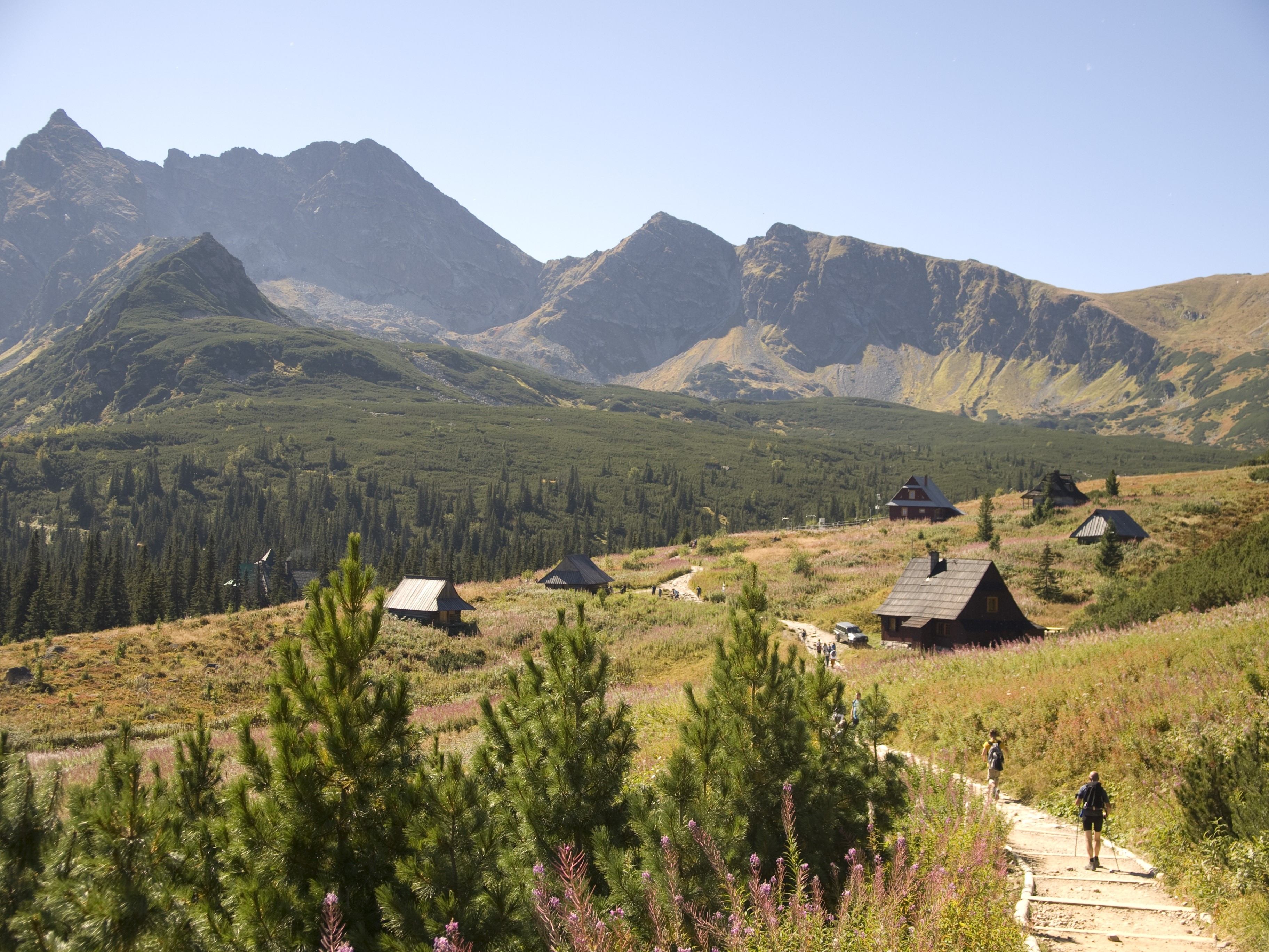 rocks, 2K, clear sky, landscape, no people, polish tatras, the national park, trail, mountains, hiking, building, architecture, nature, mountain, day, HD Wallpaper