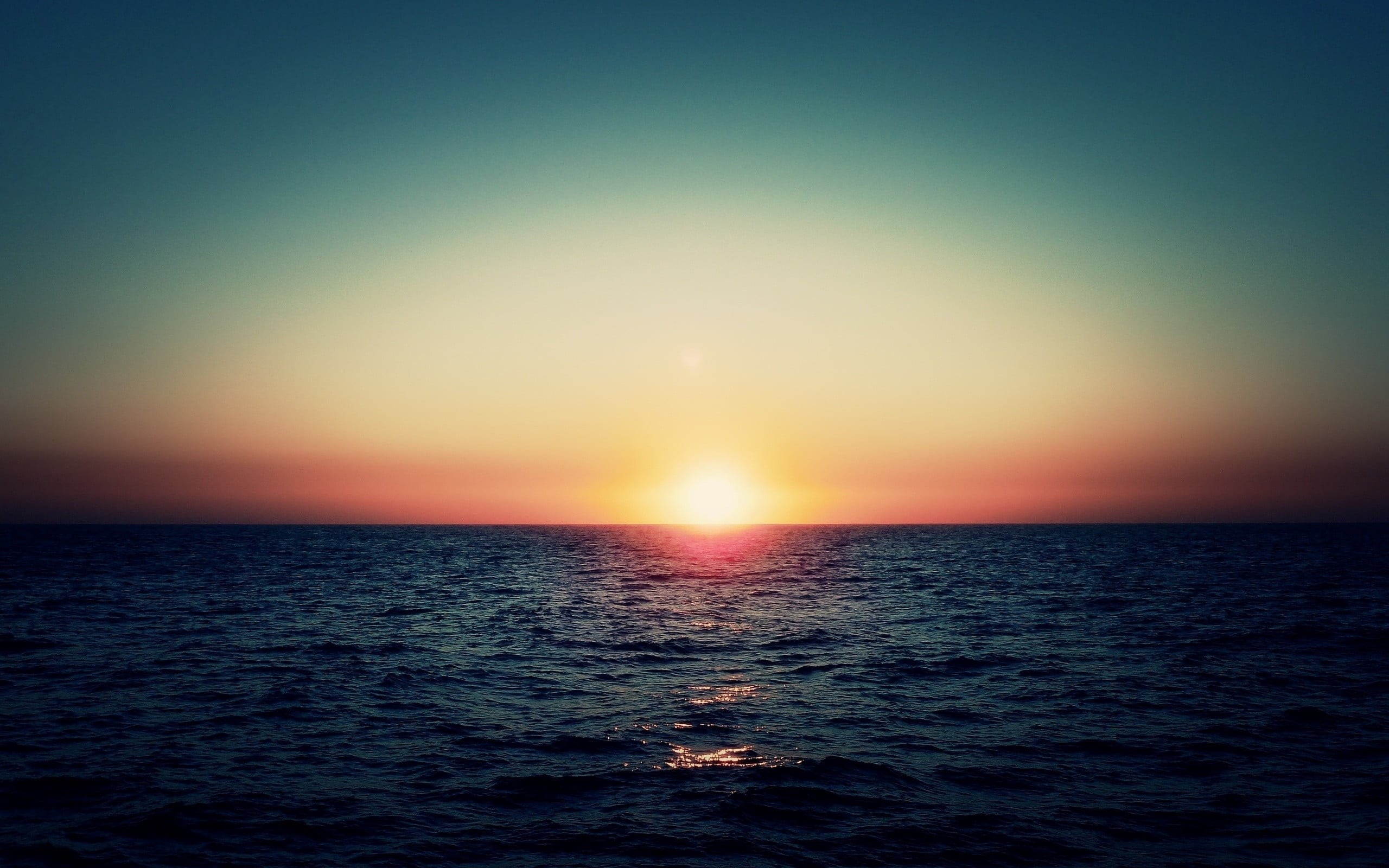 beach, reflection, horizon Over Water, calm, summer, coastline, morning, idyllic, clear sky, scenics, red, sun, waterfront, tranquil Scene, wave, seascape, HD Wallpaper